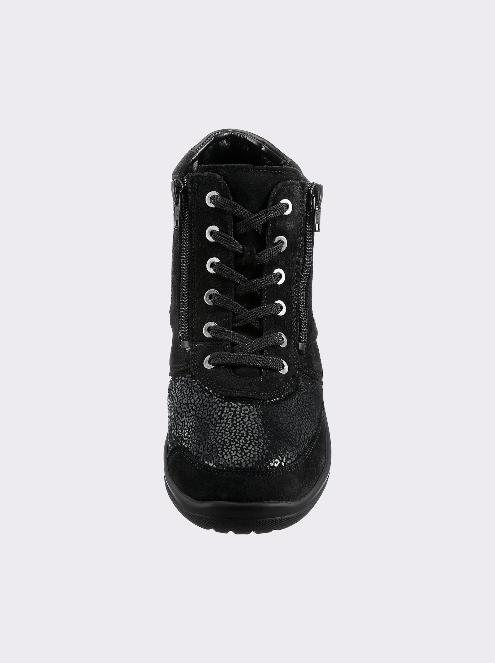 Waldläufer Stiefelette mit Stretch-Einsatz - schwarz