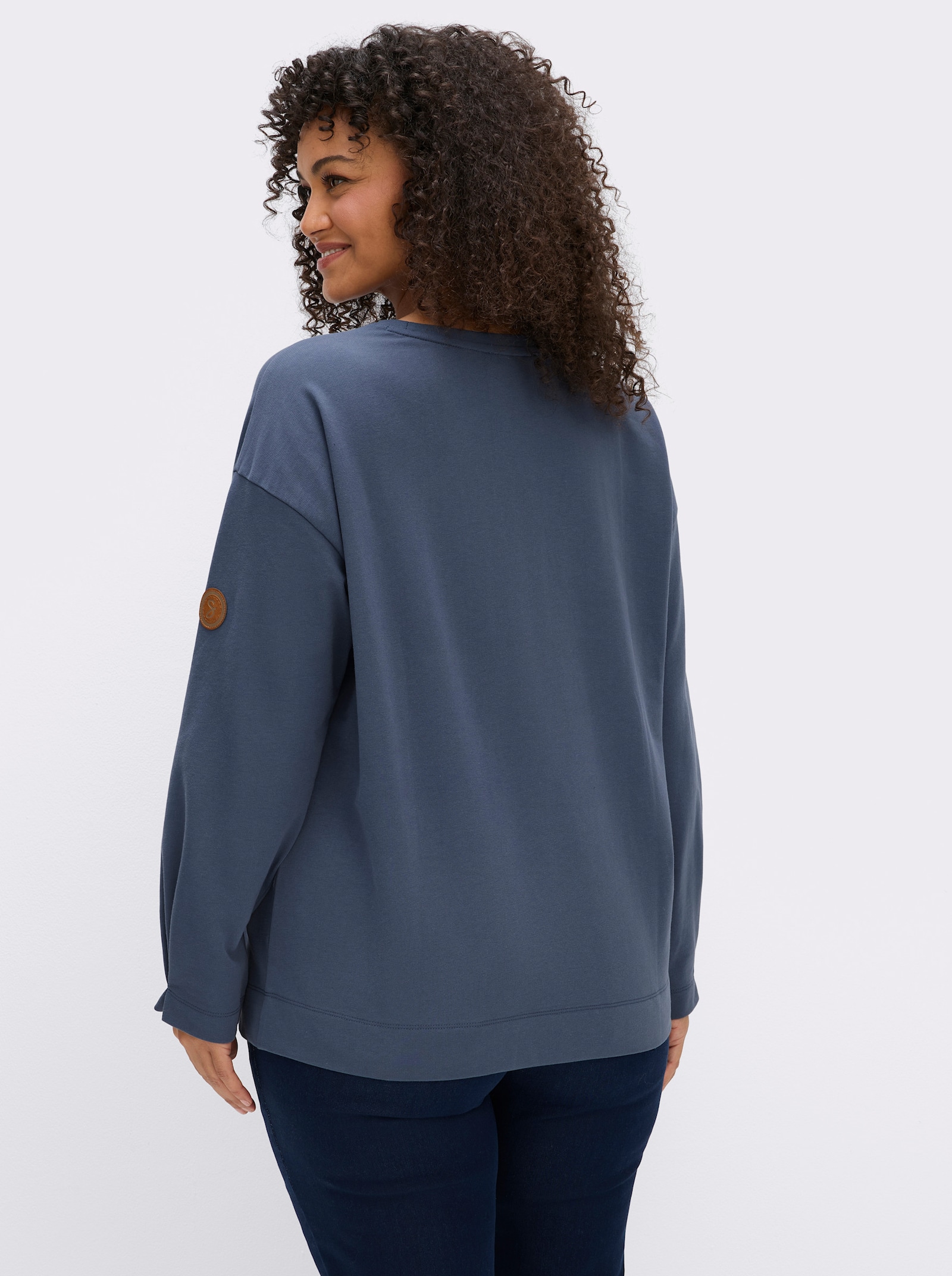 sheego Sweatshirt in Oversize-Form - rauchblau