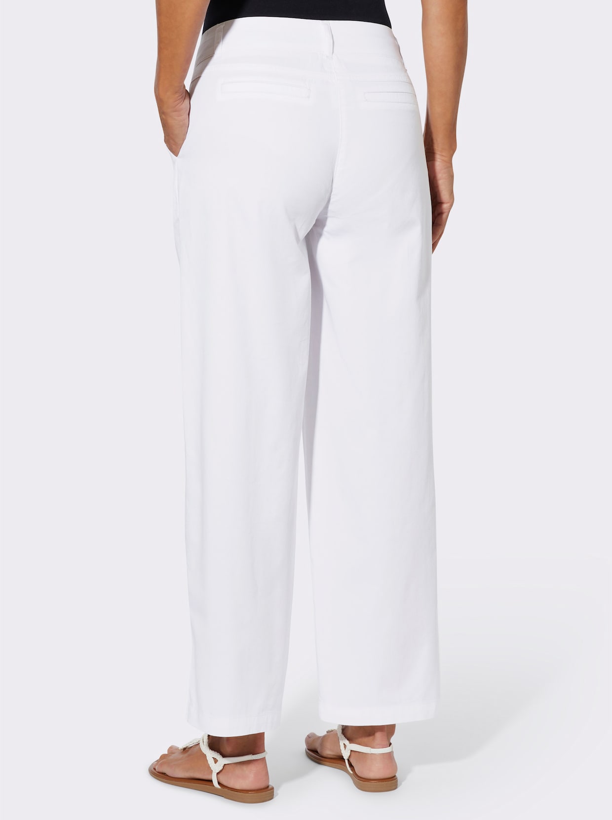 Culotte in Jeans-Qualität, Baumwolle - weiß