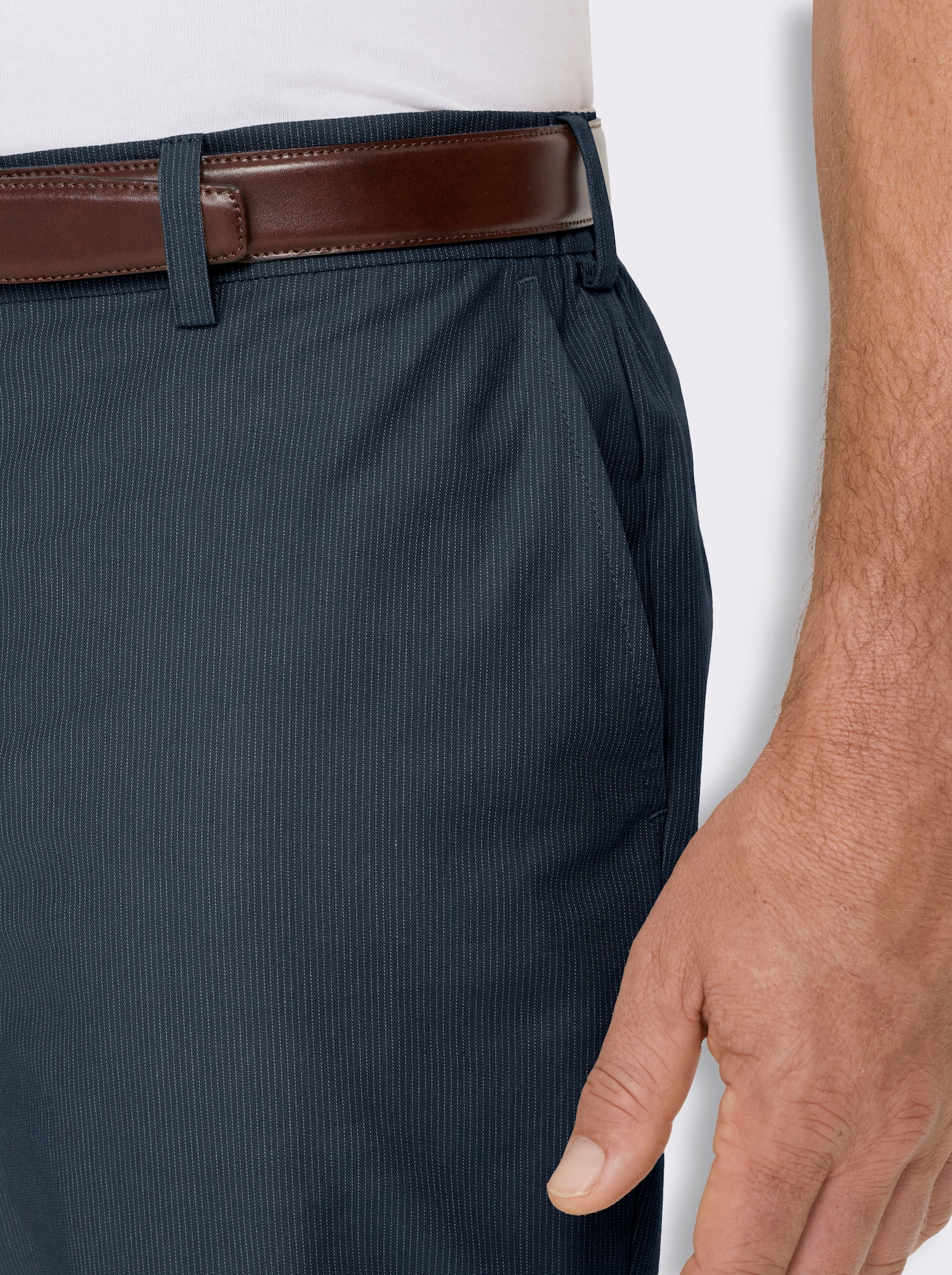 Marco Donati Hose mit Rundum-Dehnbund - dunkelblau-gestreift