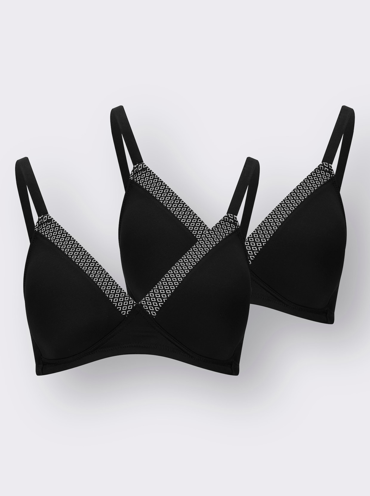 wäschepur Brassière sans armatures - noir imprimé