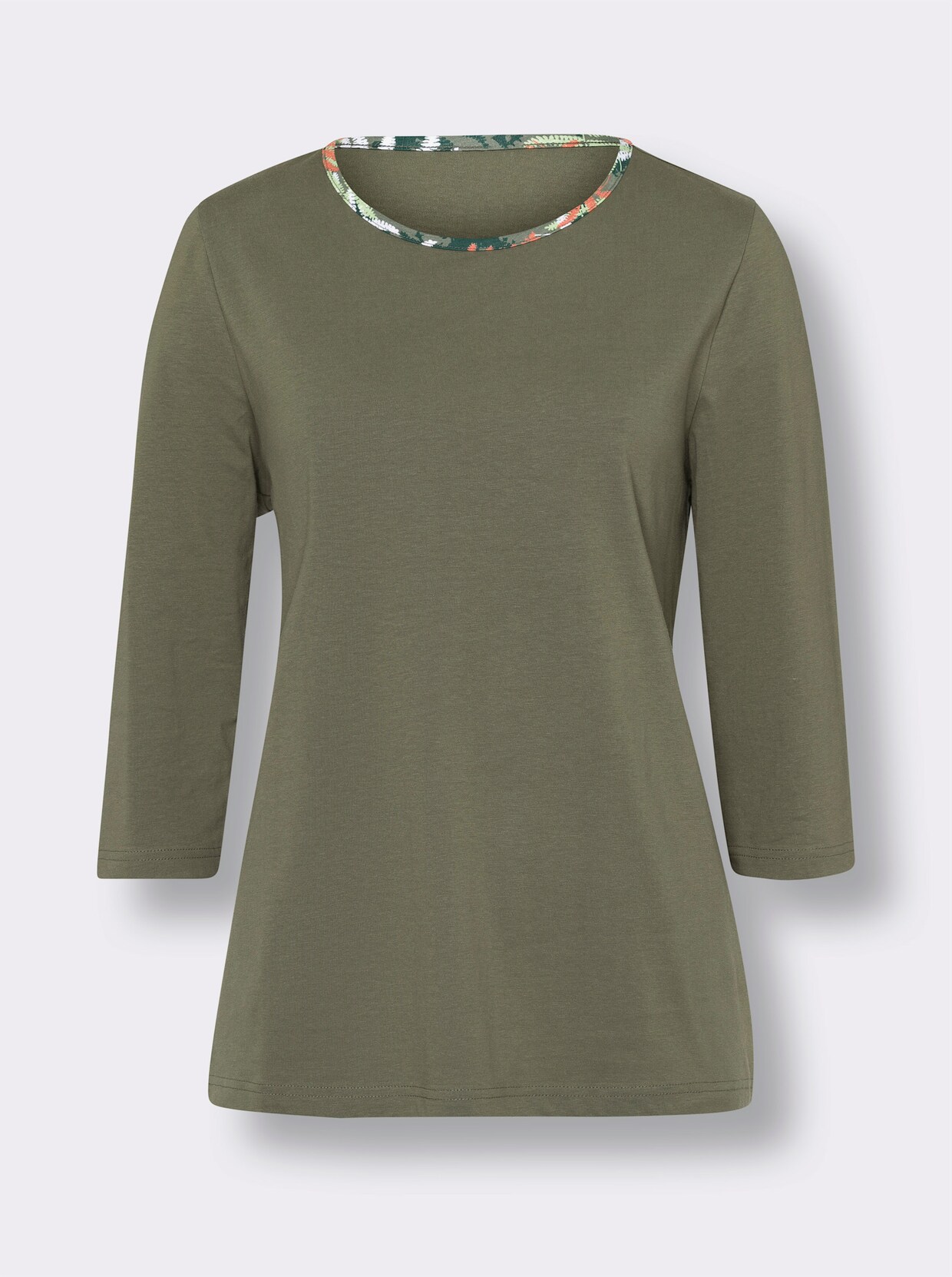 Shirt met 3/4-mouw - kaki