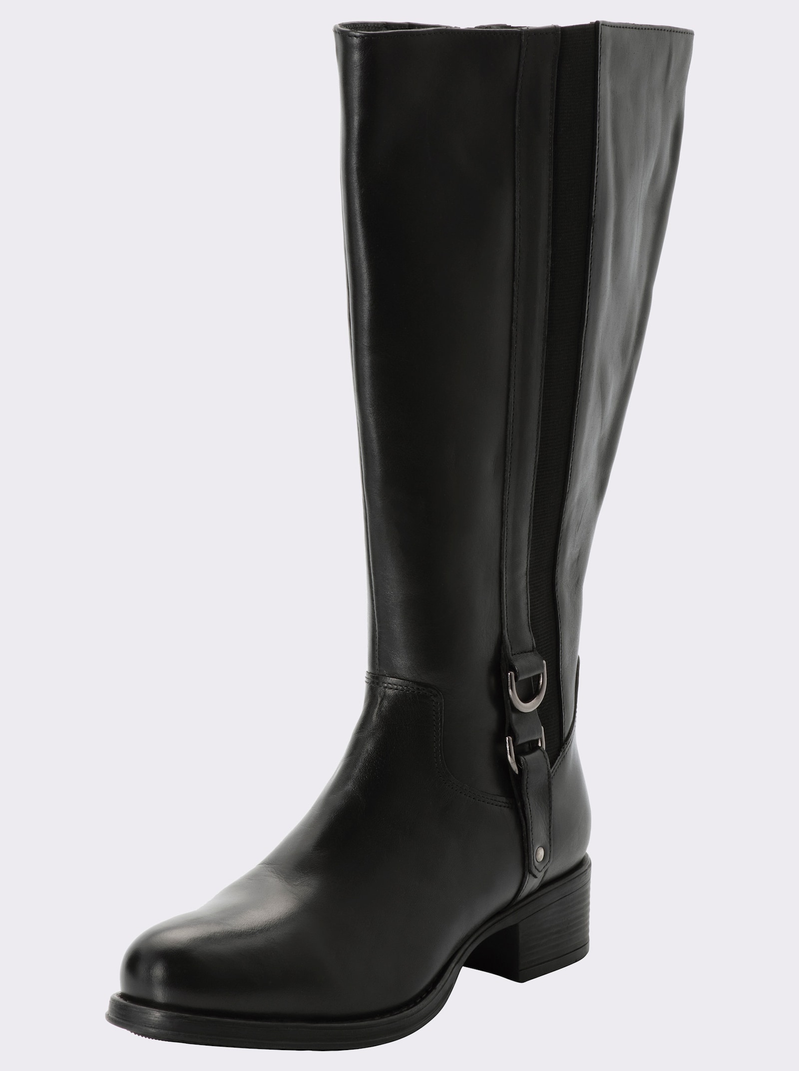 sheego Weitschaftstiefel mit Stretcheinsatz - schwarz