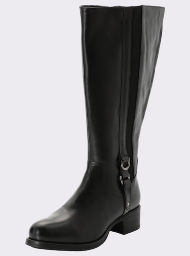 sheego Weitschaftstiefel mit Stretcheinsatz - schwarz