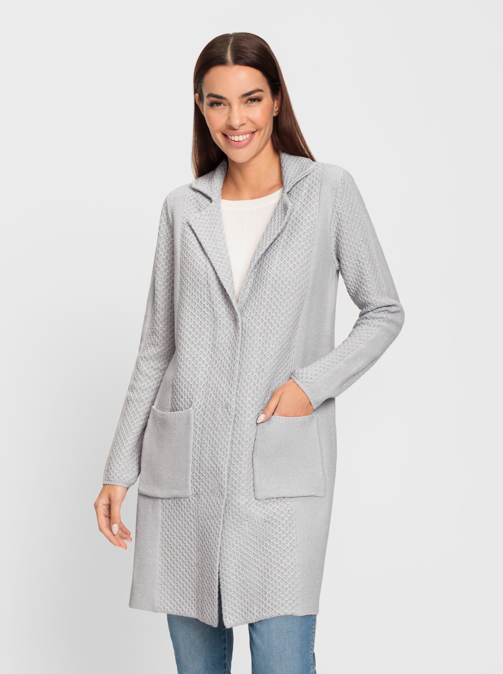 heine veste en tricot - gris clair chiné