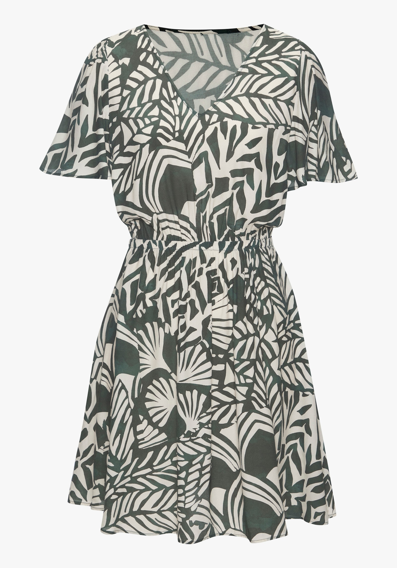 LASCANA Sommerkleid - grün-creme bedruckt