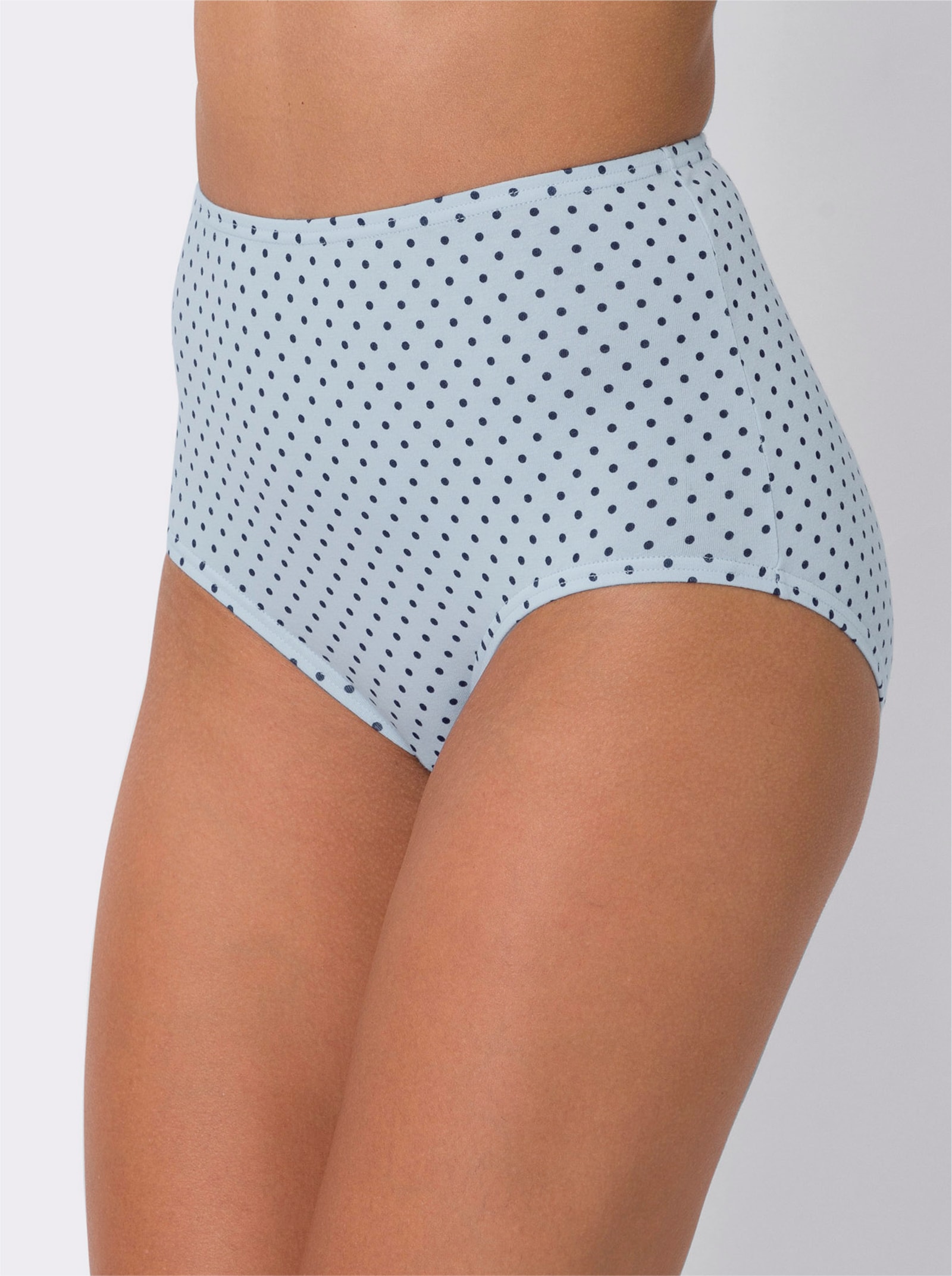 Taillenslip mit Baumwollzwickel - nachtblau-hellblau