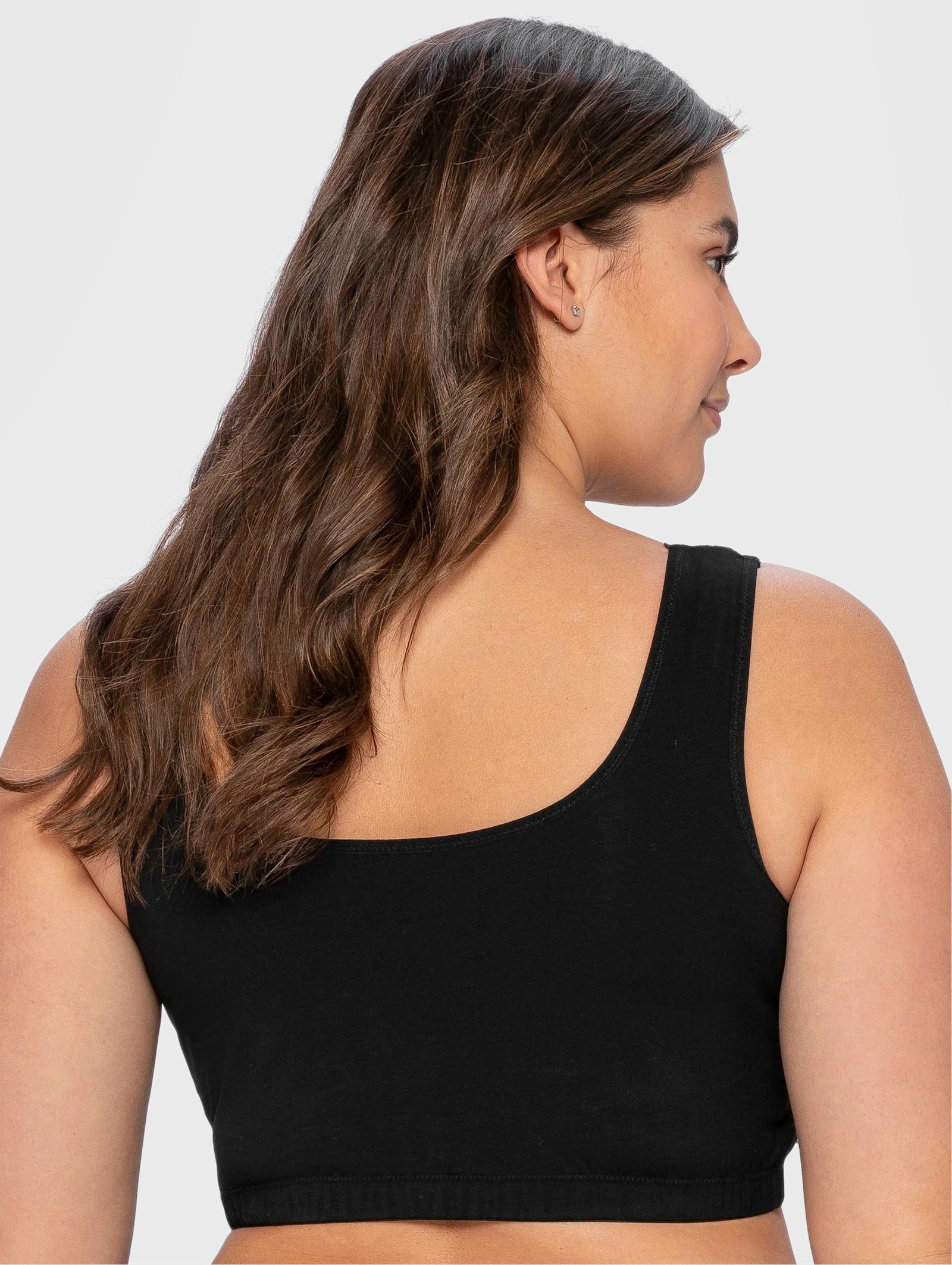 sheego Bügelloser BH in Bustier-Form, mit Spitzenborte - schwarz