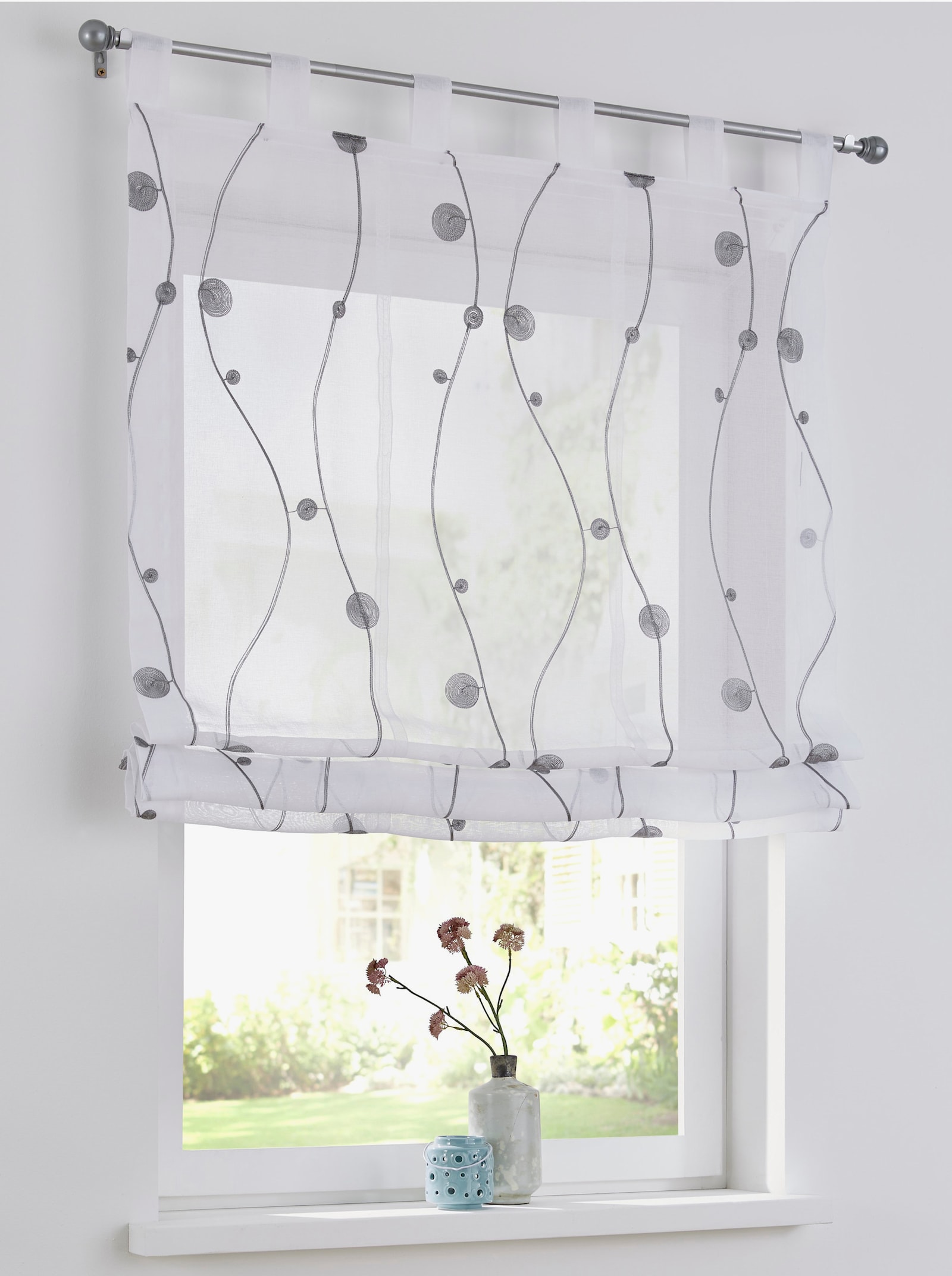 heine home Raffrollo - weiß-grau