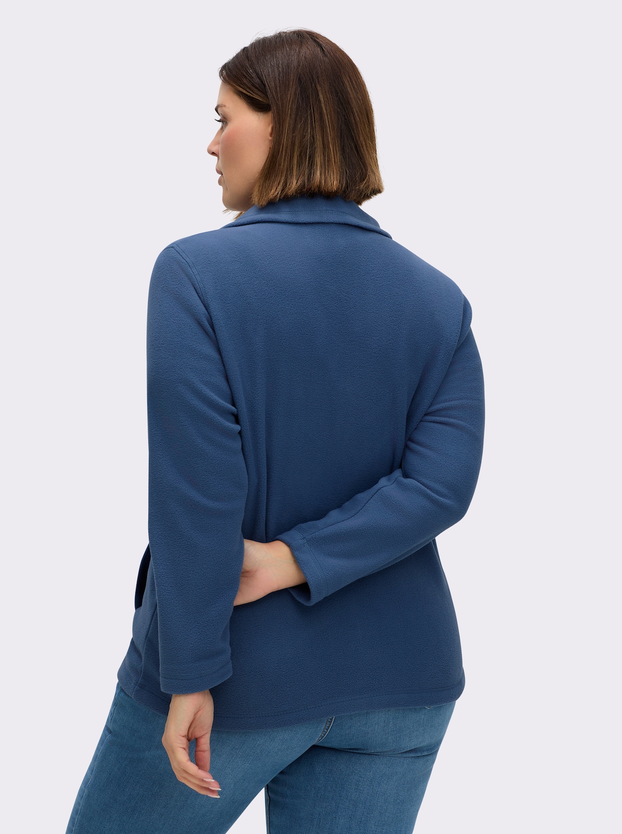 Fleecejacke mit zwei Taschen - nachtblau