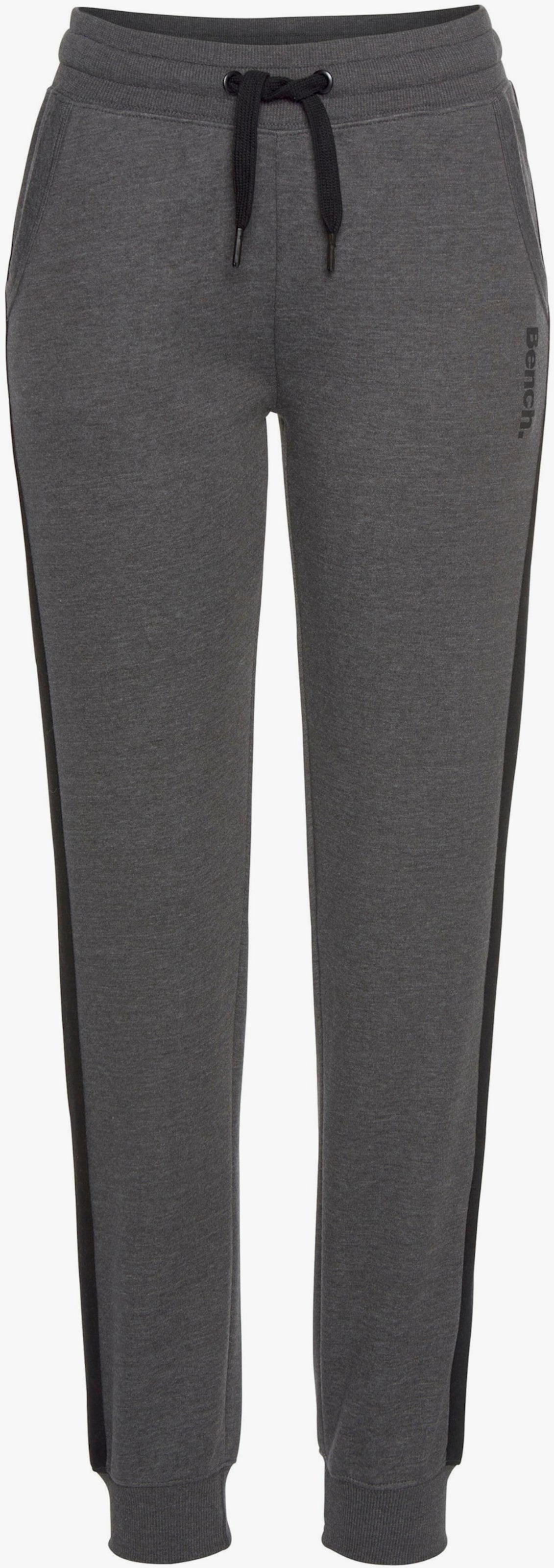 Pantalon sweat - anthracite chiné-noir