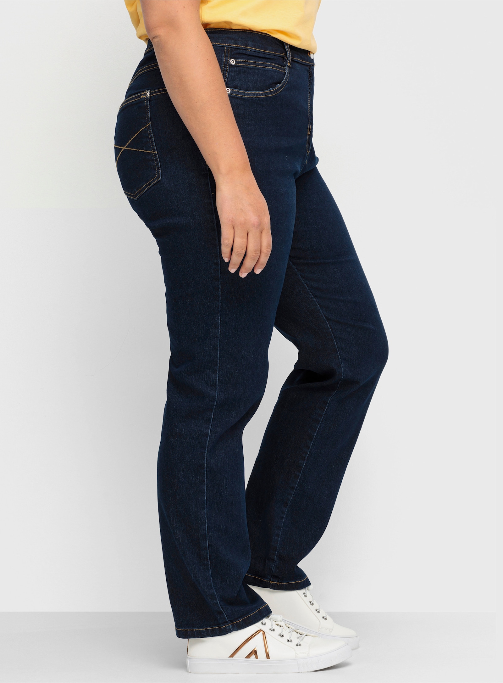 5-Pocket-Jeans mit seitlichem Dehnbund - dark blue