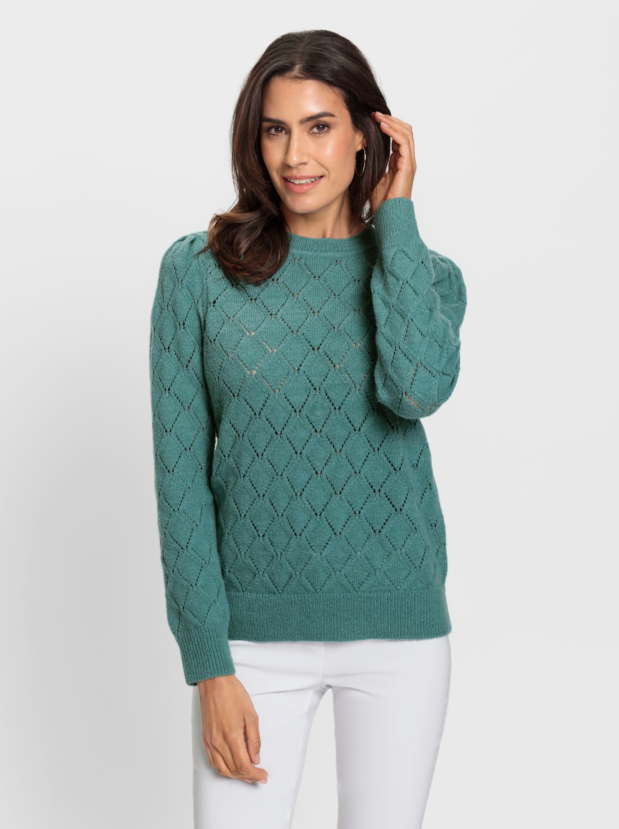 Langarm-Pullover - salbei
