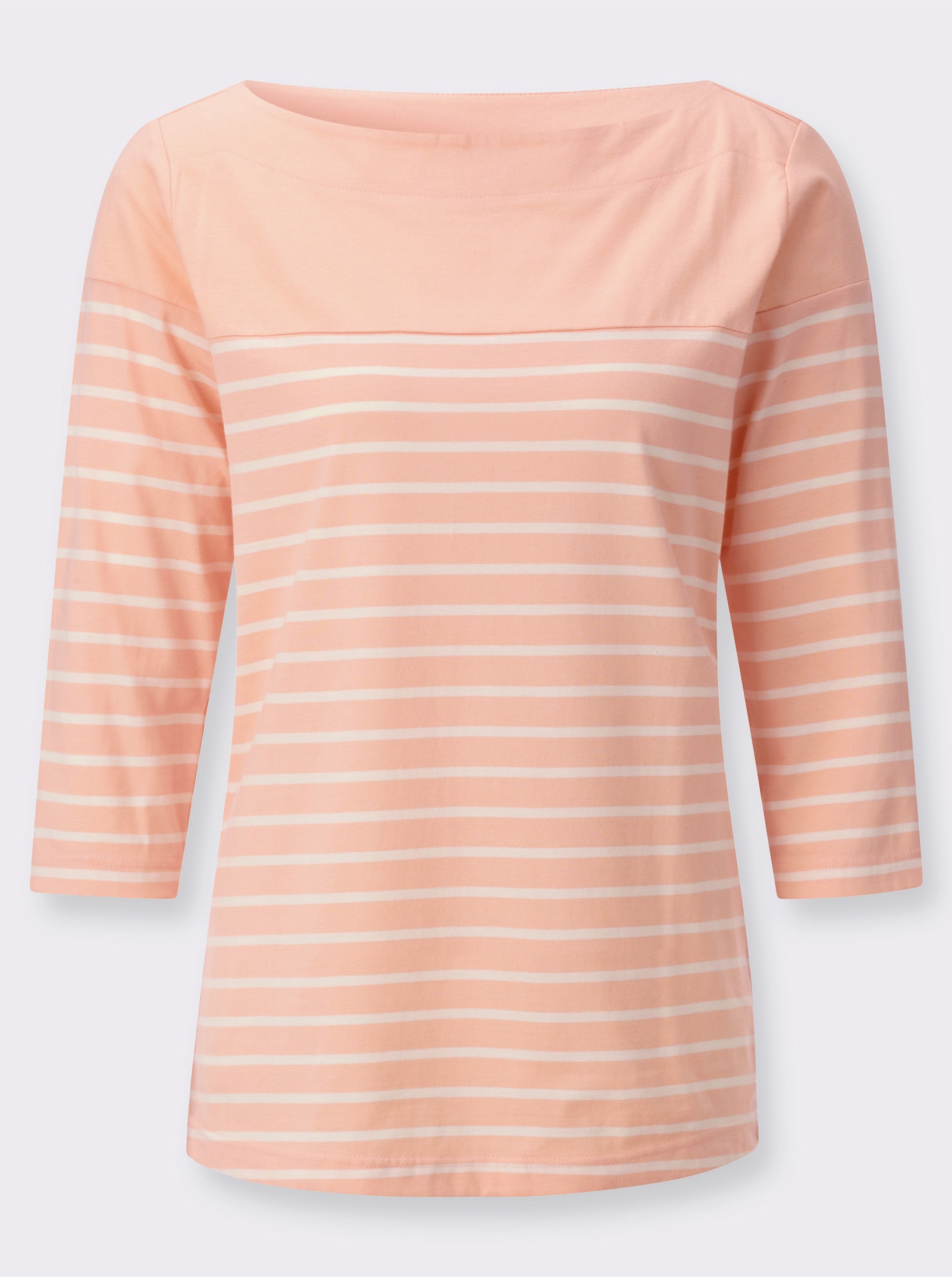 Ringelshirt mit 3/4 Ärmeln - puder-ecru-geringelt