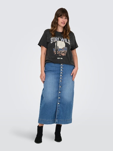 ONLY CARMAKOMA T-Shirt - black print:texana wild