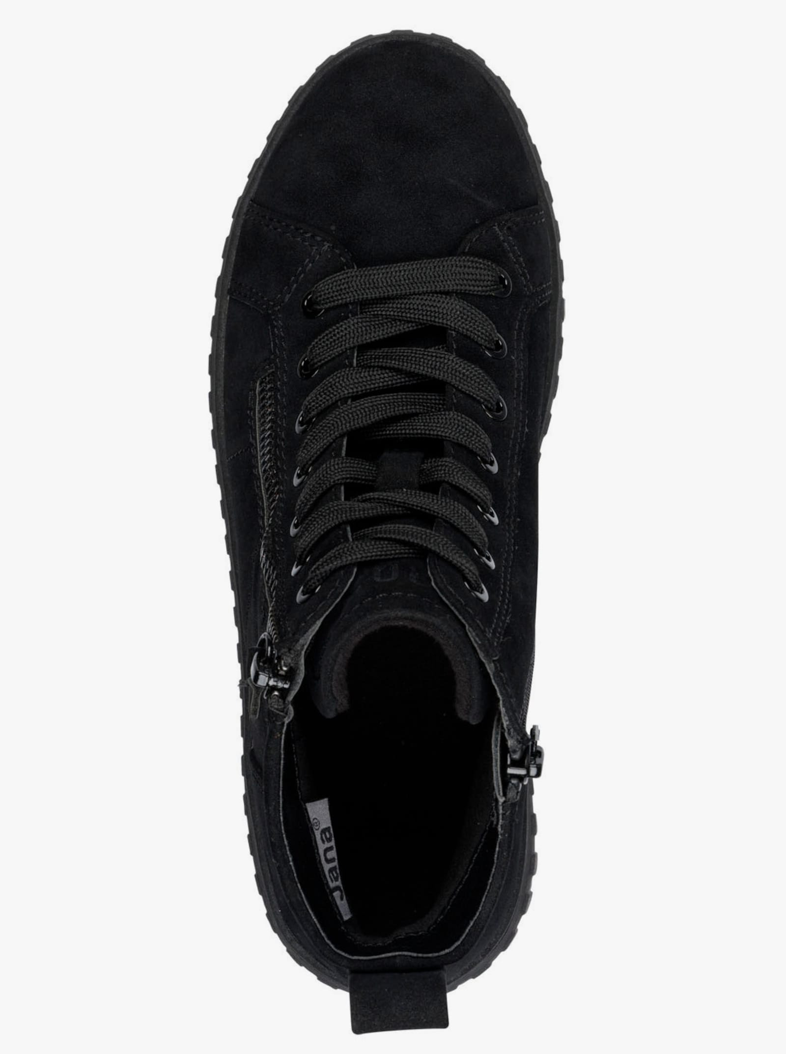 Jana Enkellaarsje met plateauzool - zwart