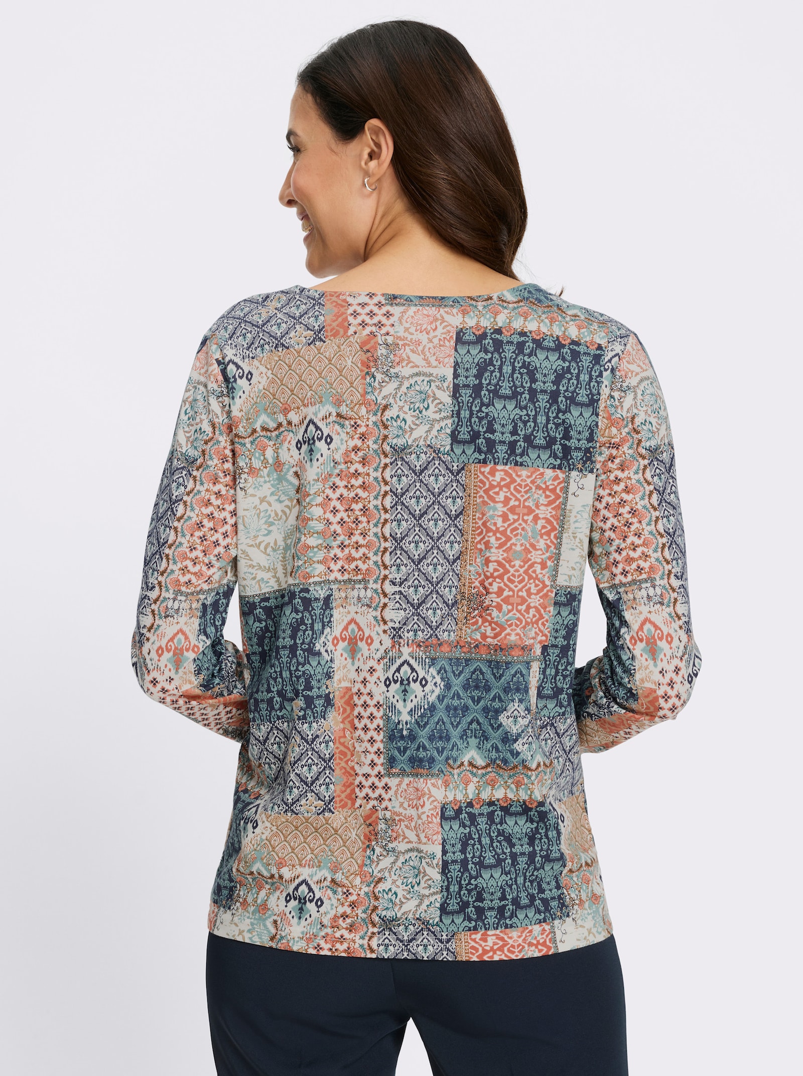 Print-Shirt im Patchwork-Dessin - jade-terra-bedruckt