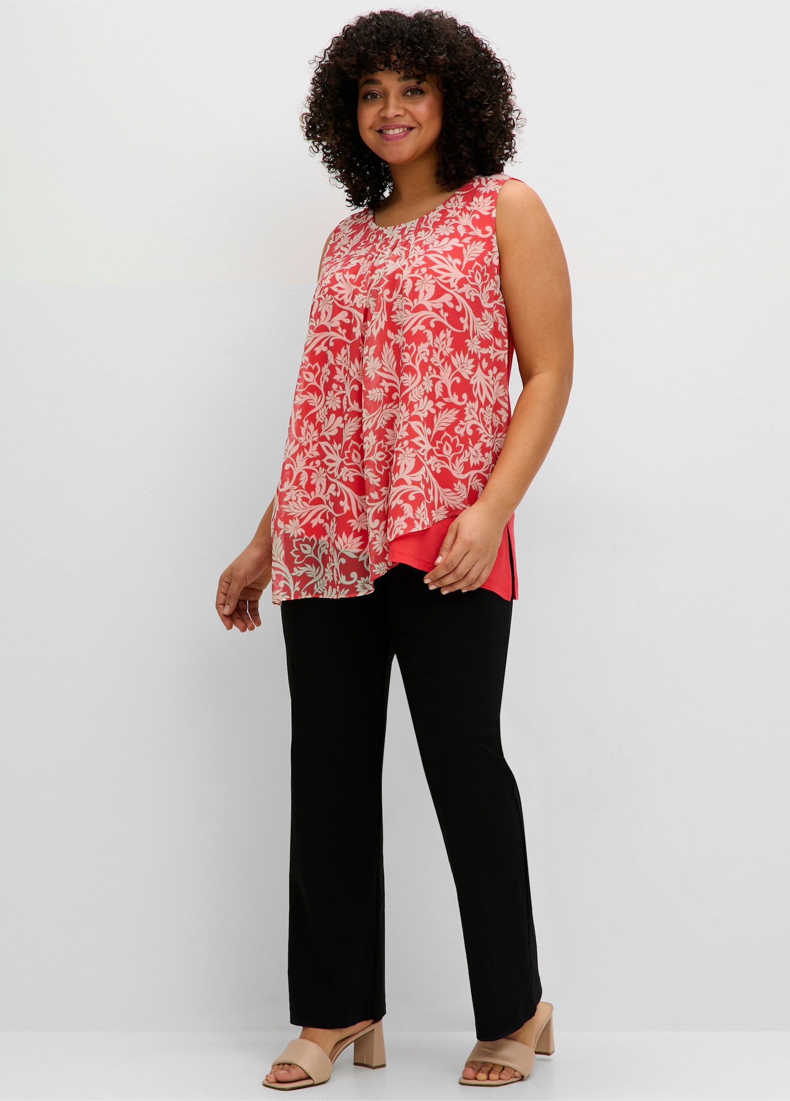 sheego Blusentop in Lagenoptik - hummer-gemustert