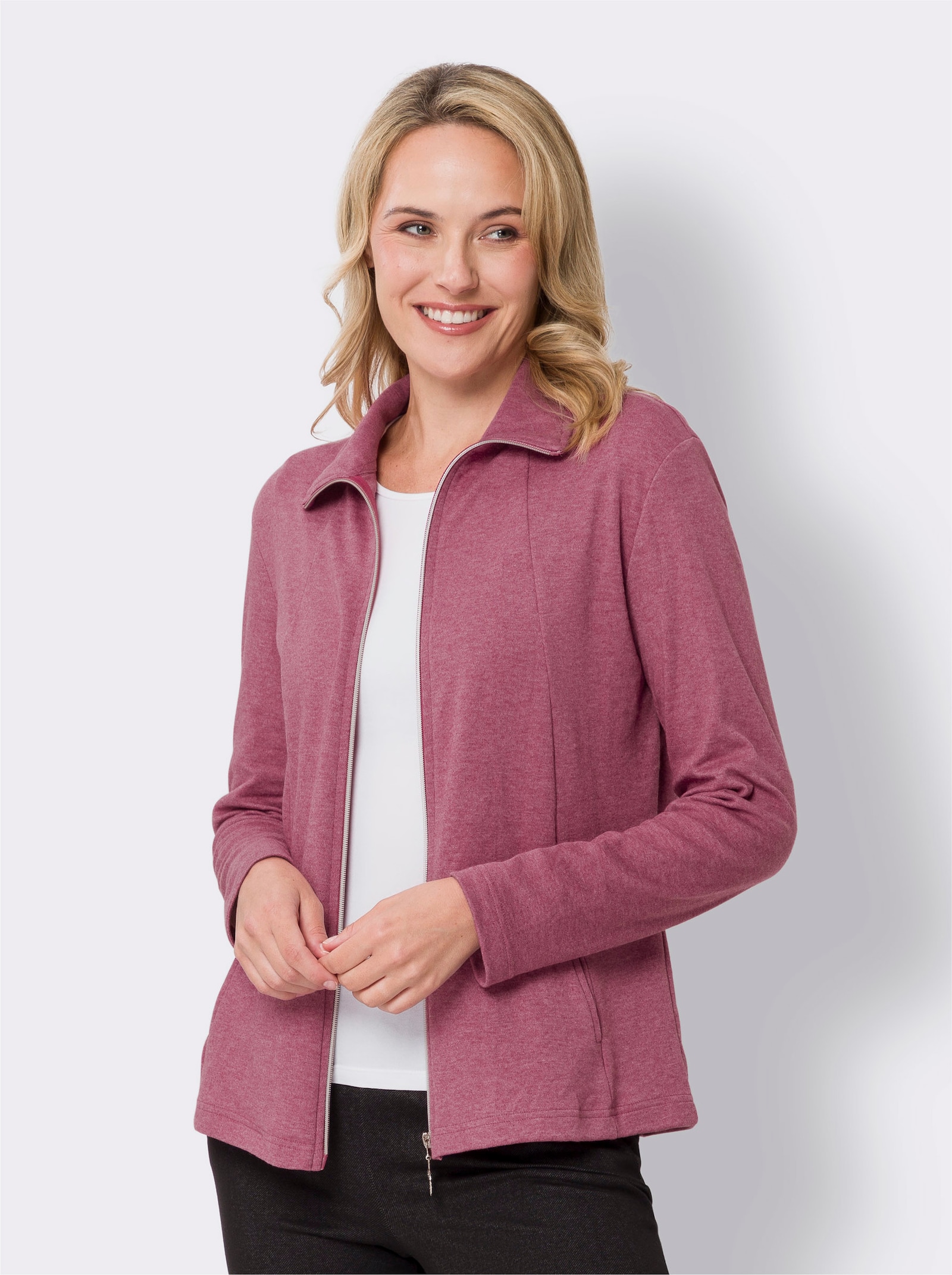 Sweatjacke in Melange-Optik - malve-meliert