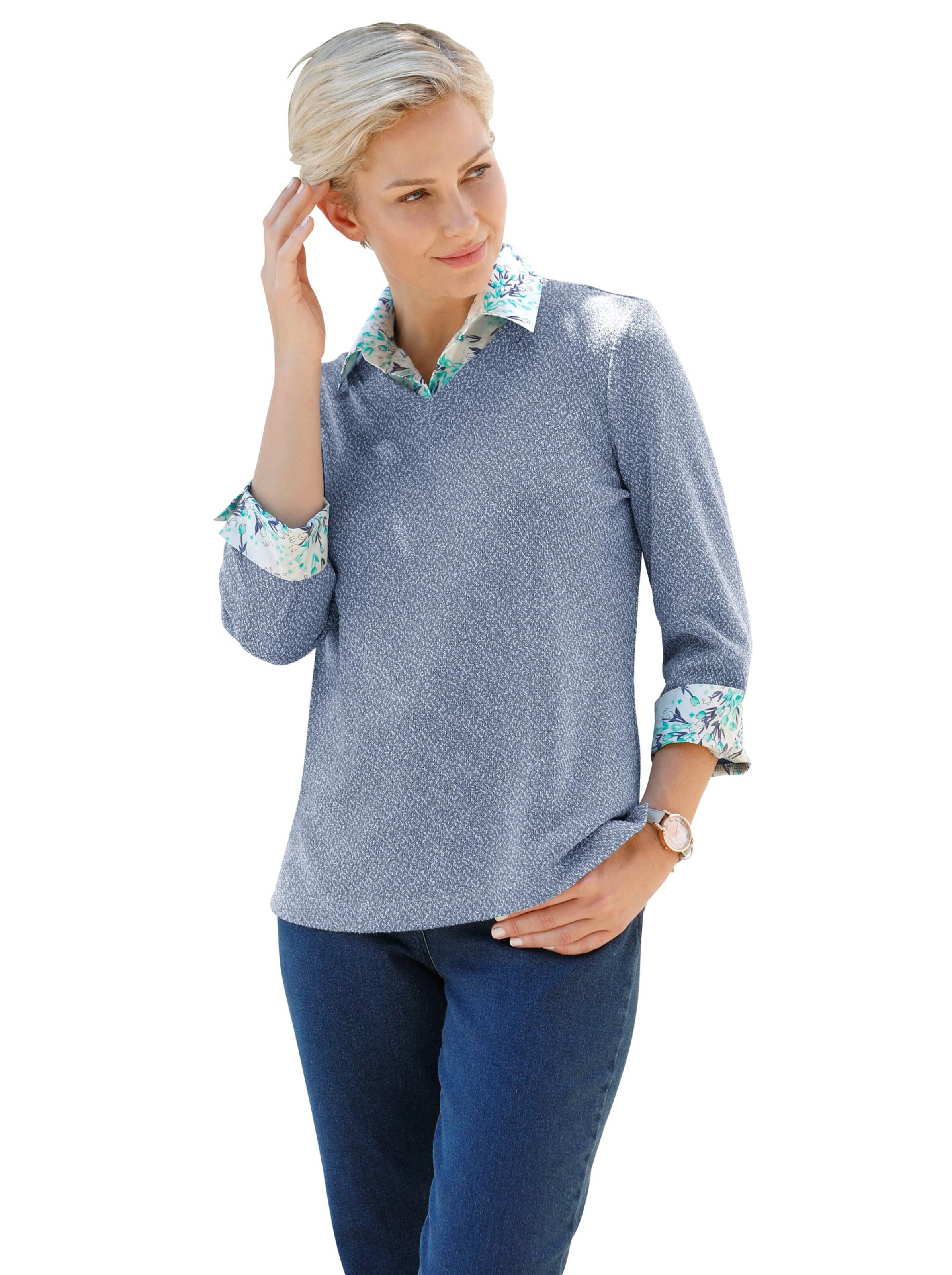 Shirt - jeansblau-meliert