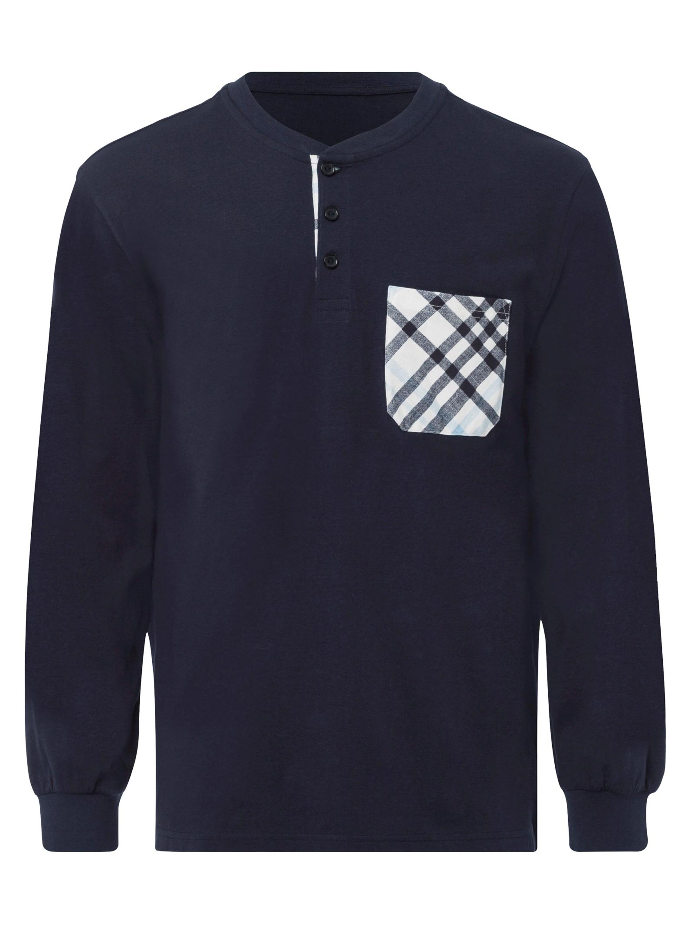 Schlafanzug - marine-kariert