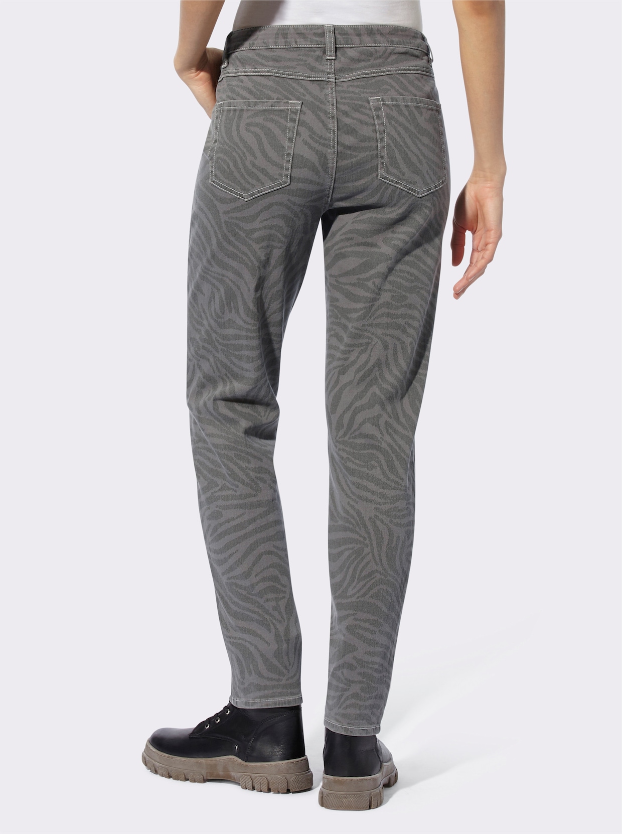 heine Pantalon - anthracite-graphite imprimé