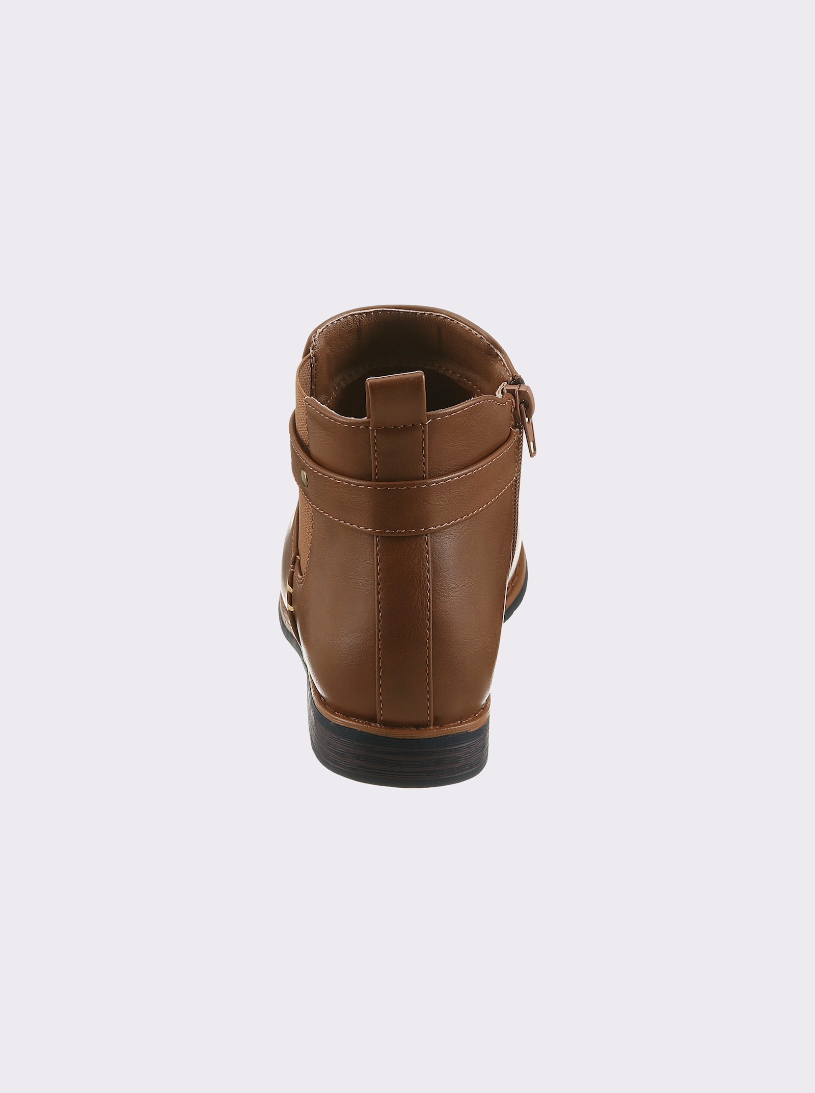 airsoft modern+ Stiefelette mit Elastik-Einsatz - cognac
