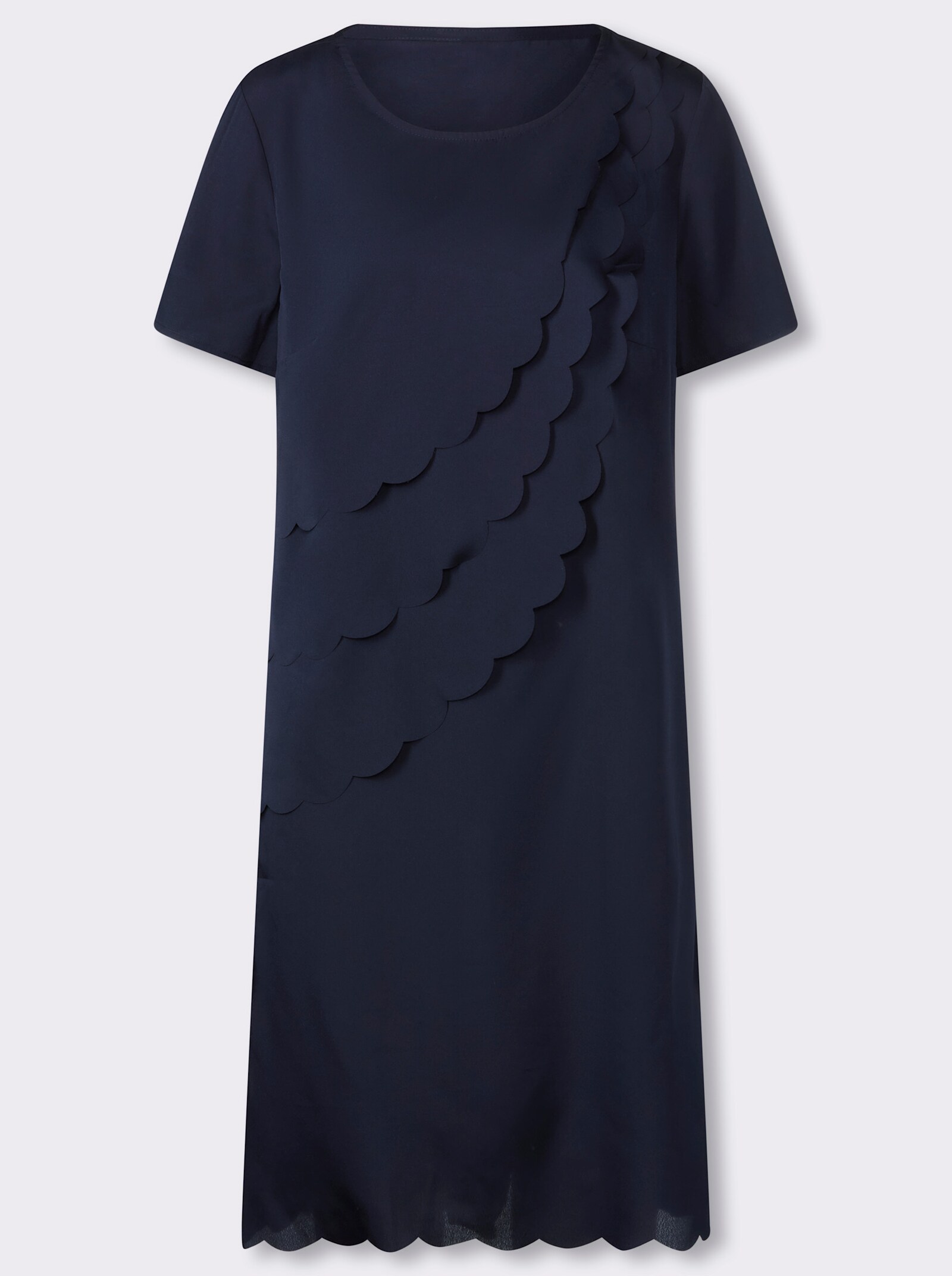 Stufenkleid mit Wellenkanten vorne - marine