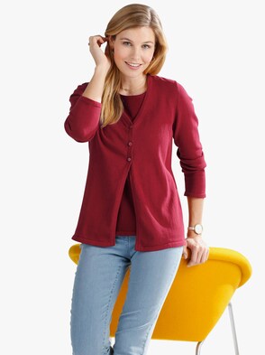Strickjacke - dunkelrot
