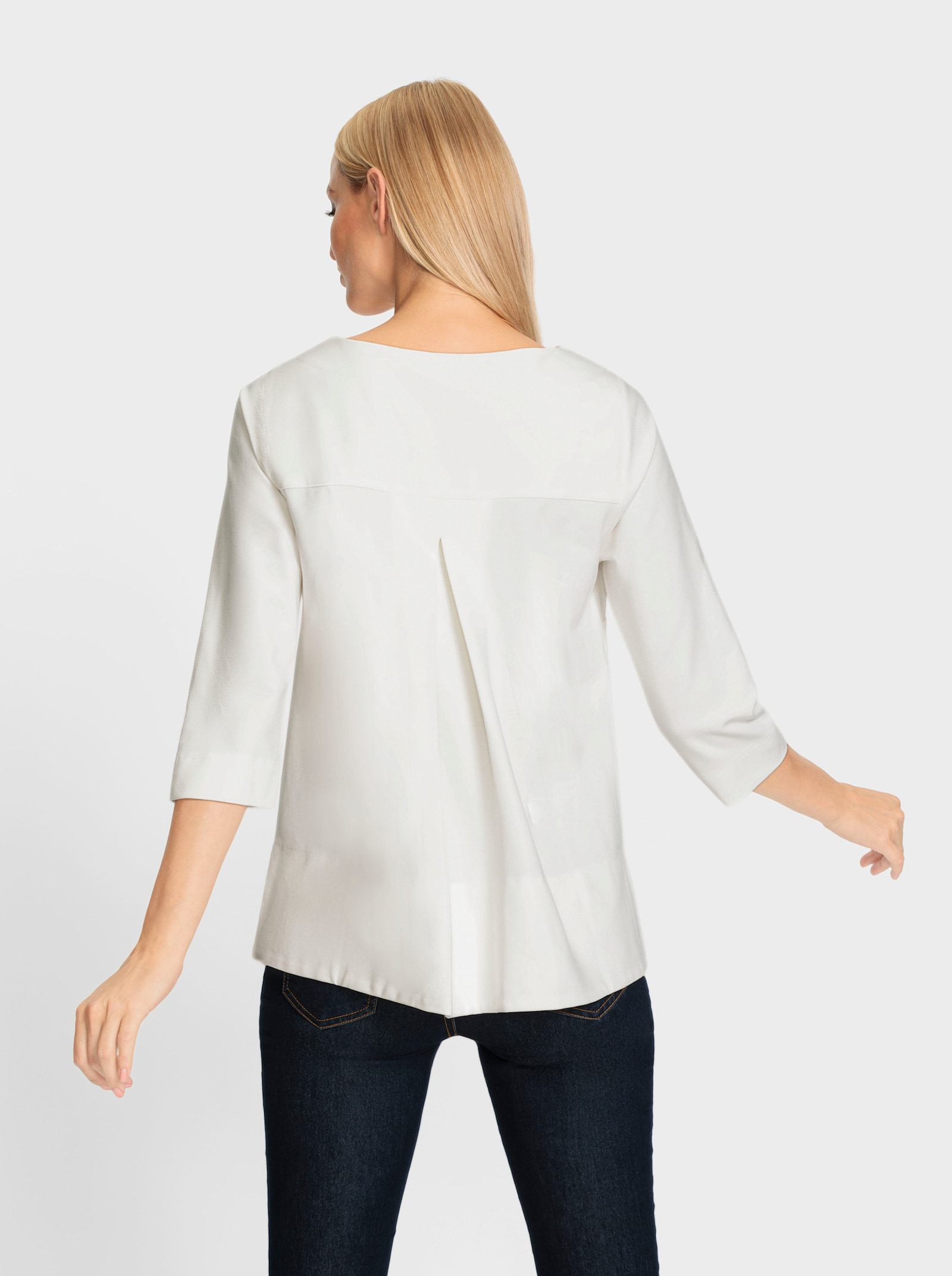 heine Shirt met 3/4-mouwen en ronde hals - ecru
