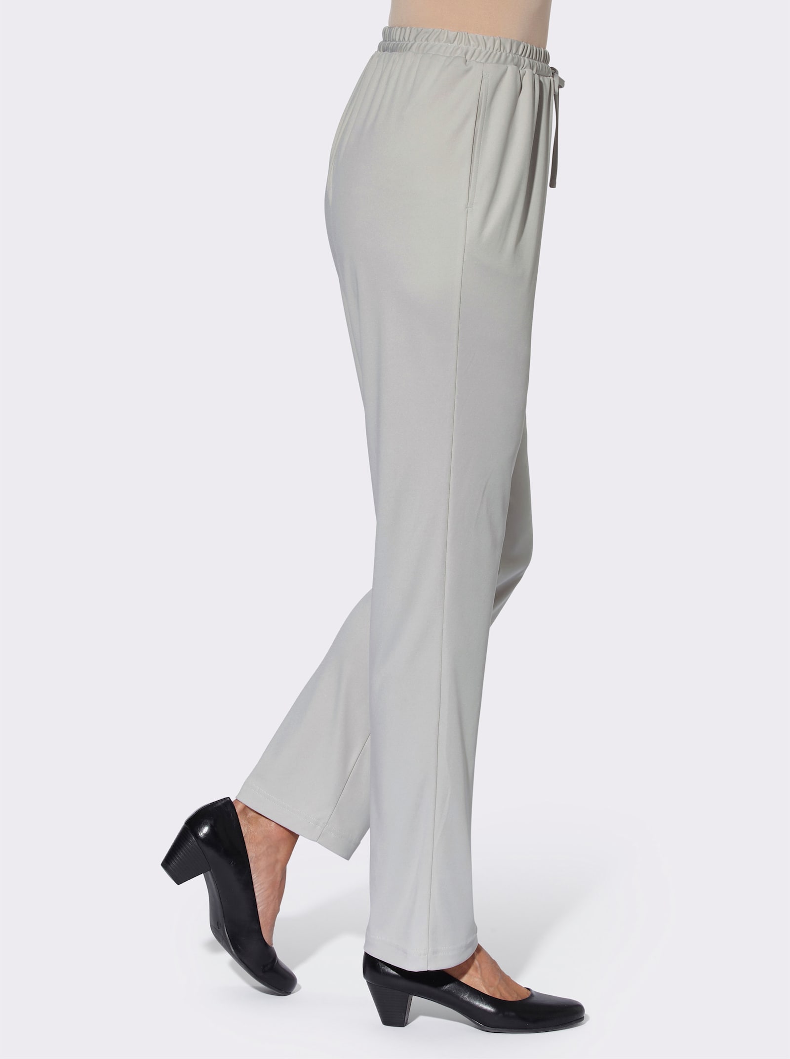 Jerseyhose mit Bindeband - hellgrau