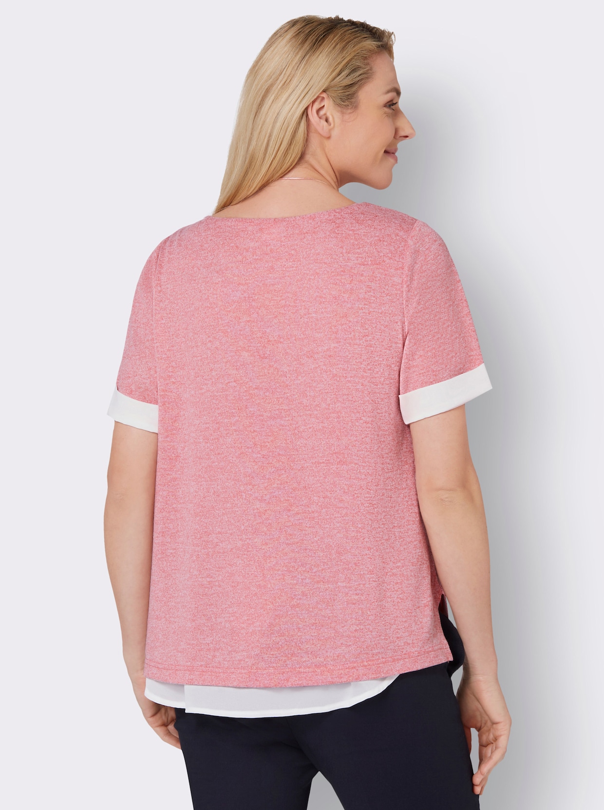 2-in-1-shirt - flamingo gemêleerd