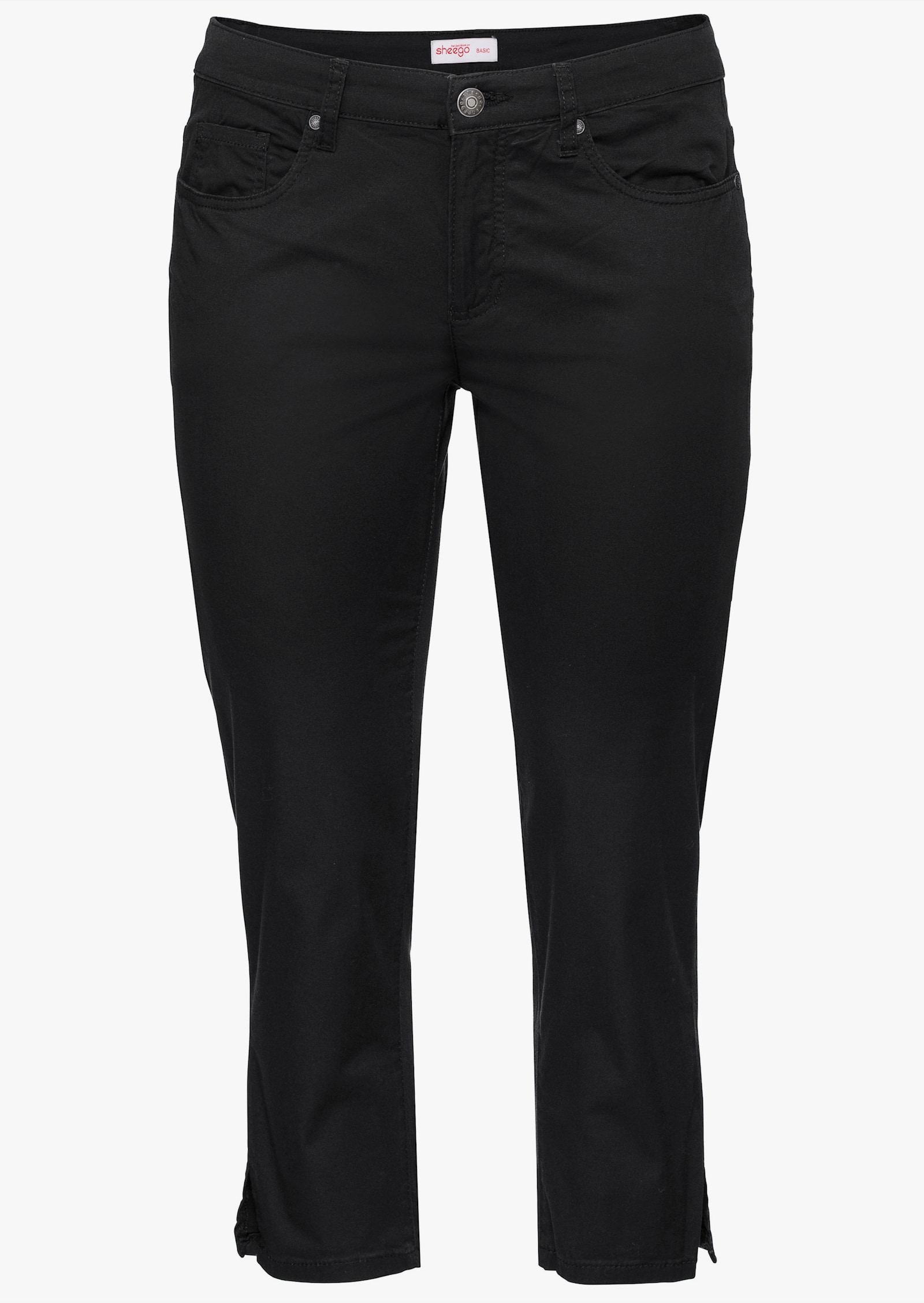 sheego 7/8-Hose in schmaler Form, aus Twill - schwarz