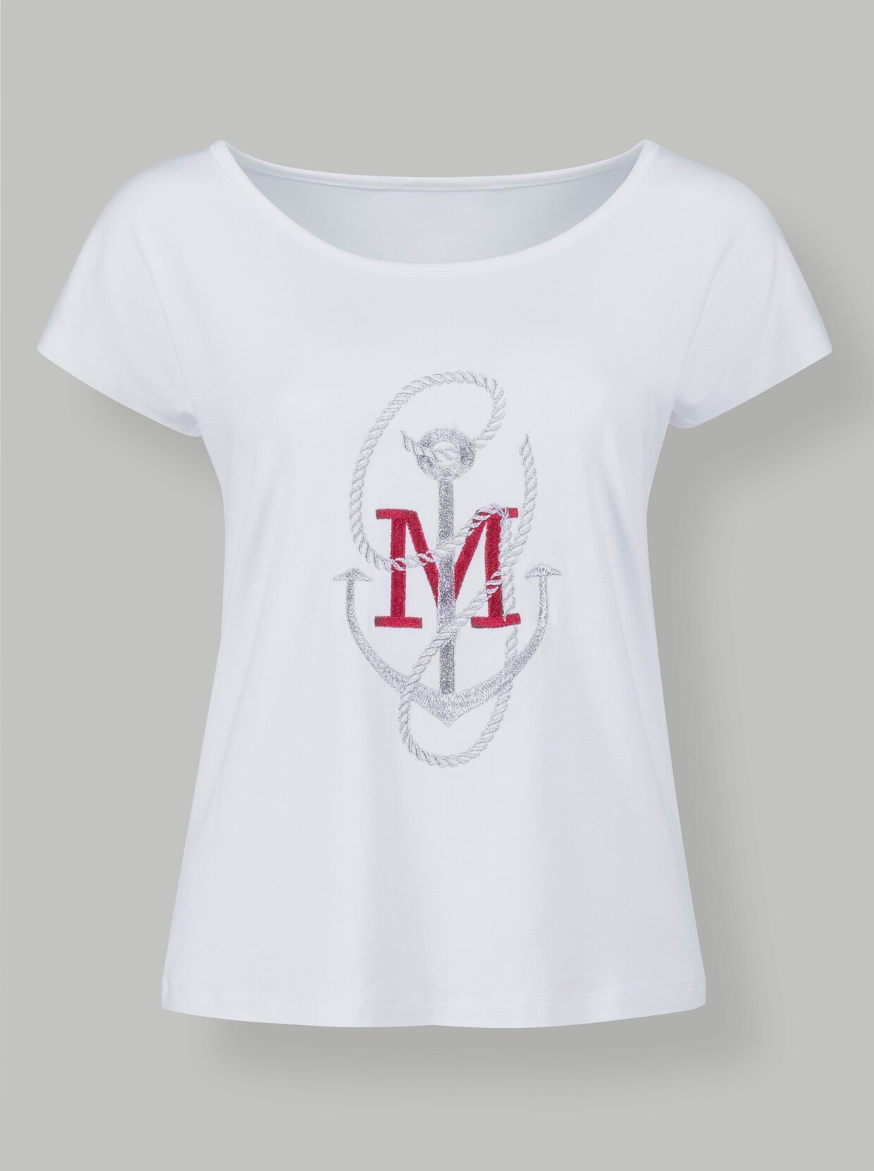 Rundhalsshirt - weiss
