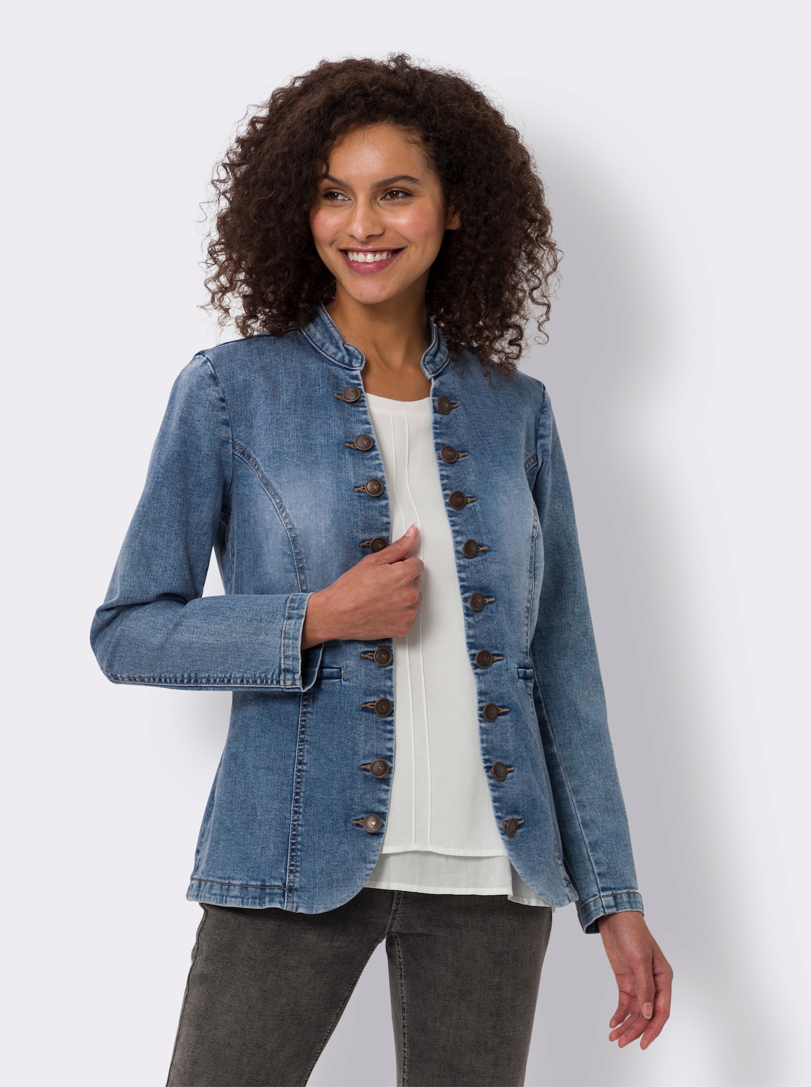 heine Jeansblazer mit Häkchenverschluss - blue-bleached