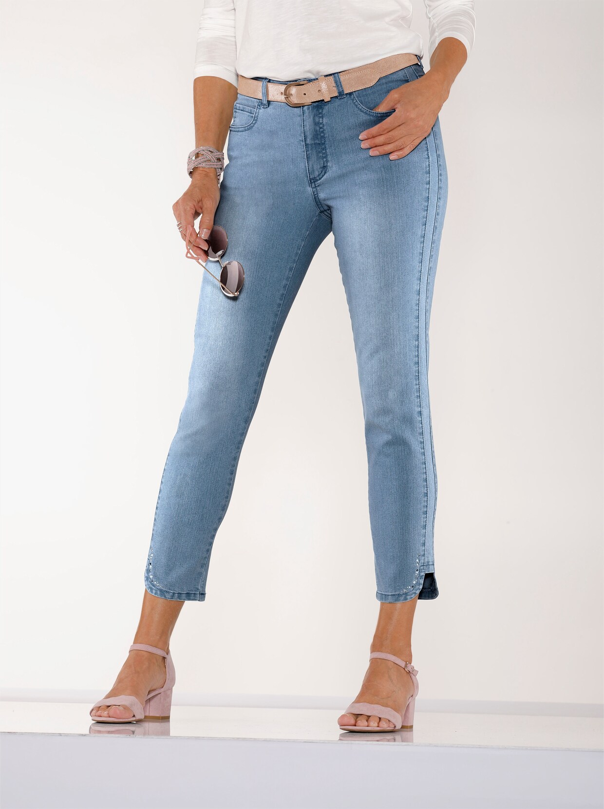 7/8-jeans - blue-bleached