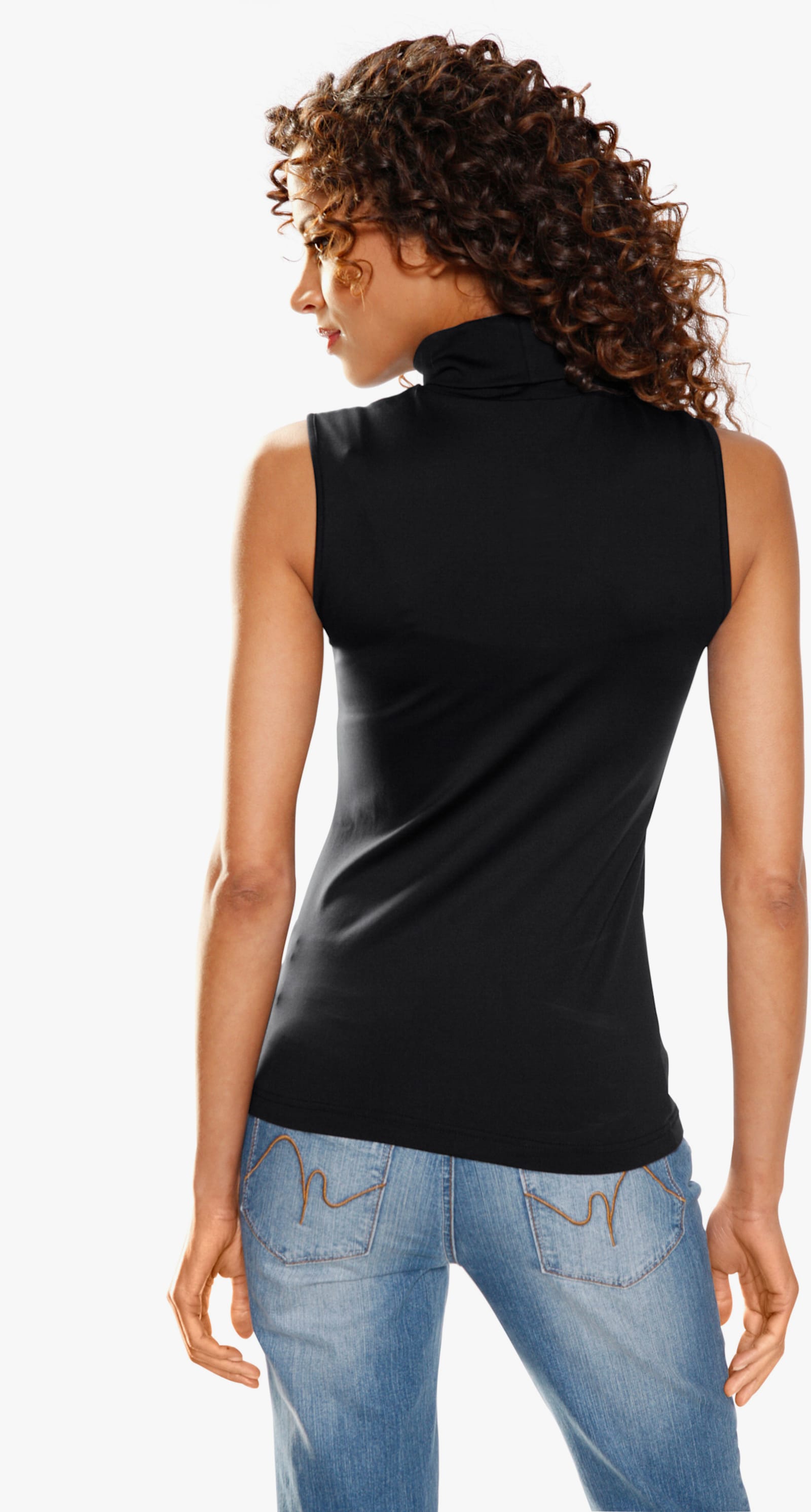 heine Shirttop mit Rollkragen - schwarz