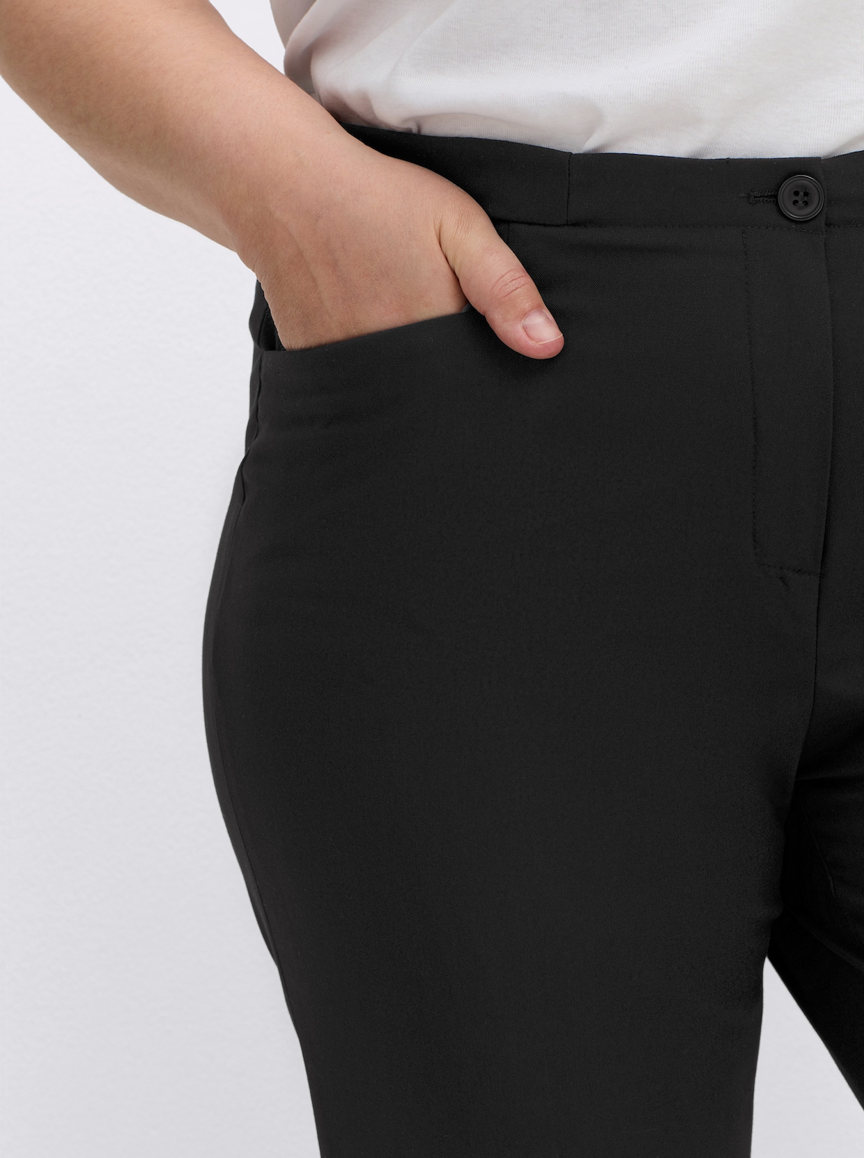 Come on Bügelfaltenhose in Bauch-weg-Form - schwarz