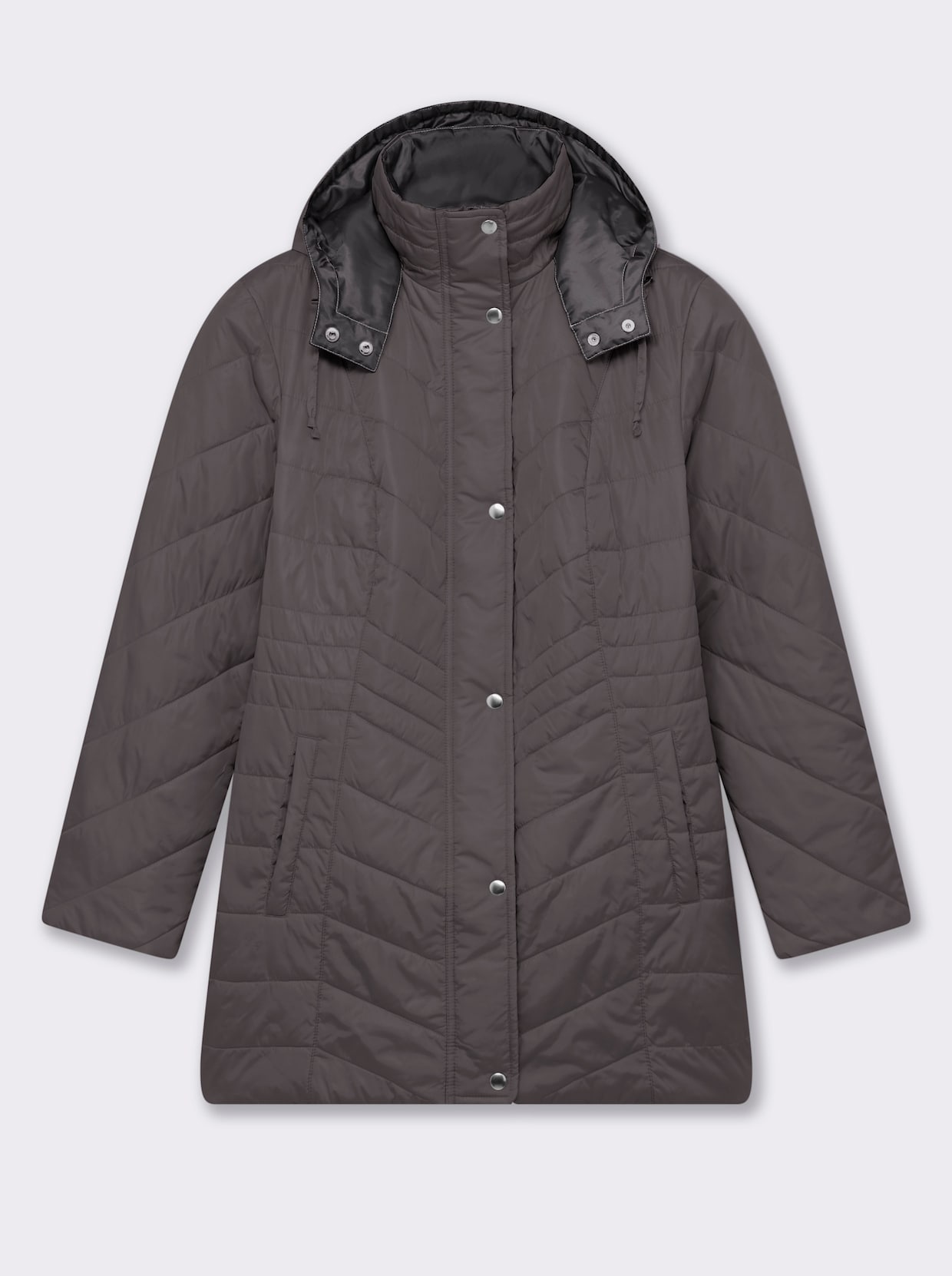 Steppjacke - taupe-schwarz