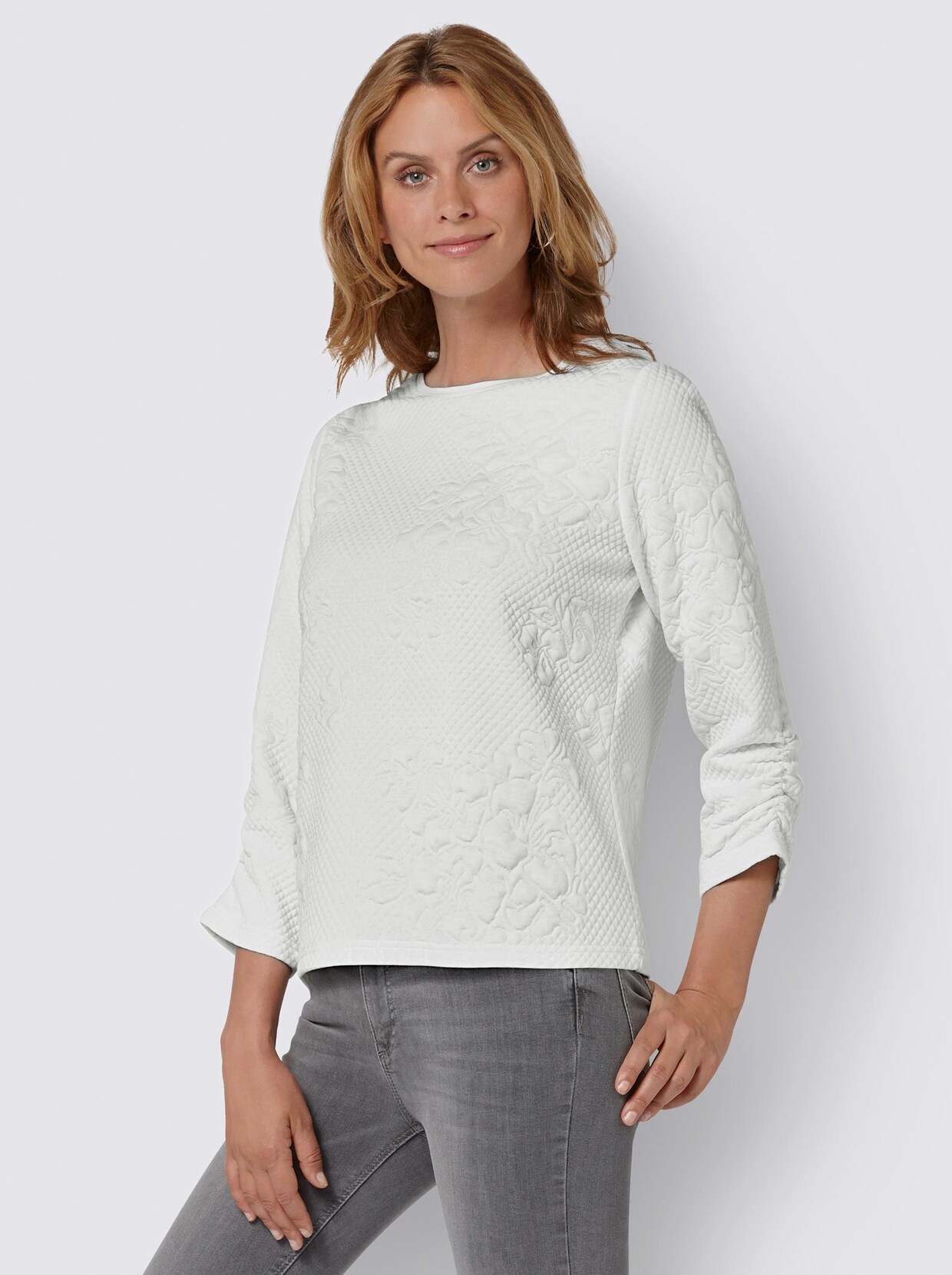 3/4-Arm-Shirt - weiß