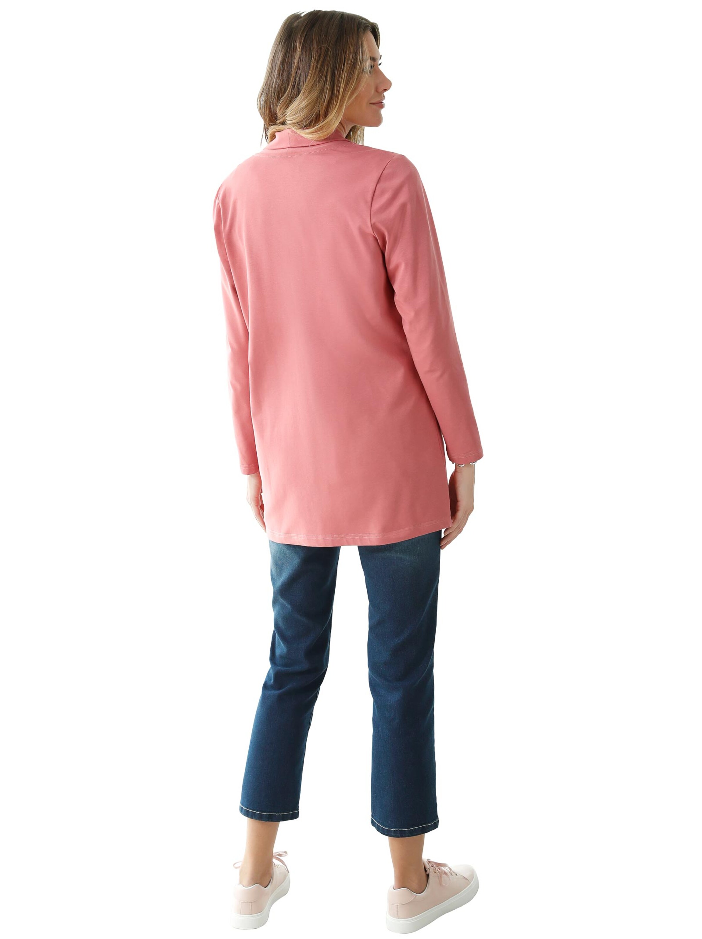 Long-Shirtjacke - korallenrot