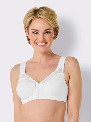Exquisite Form Vorderverschluss-BH ohne Bügel - weiß