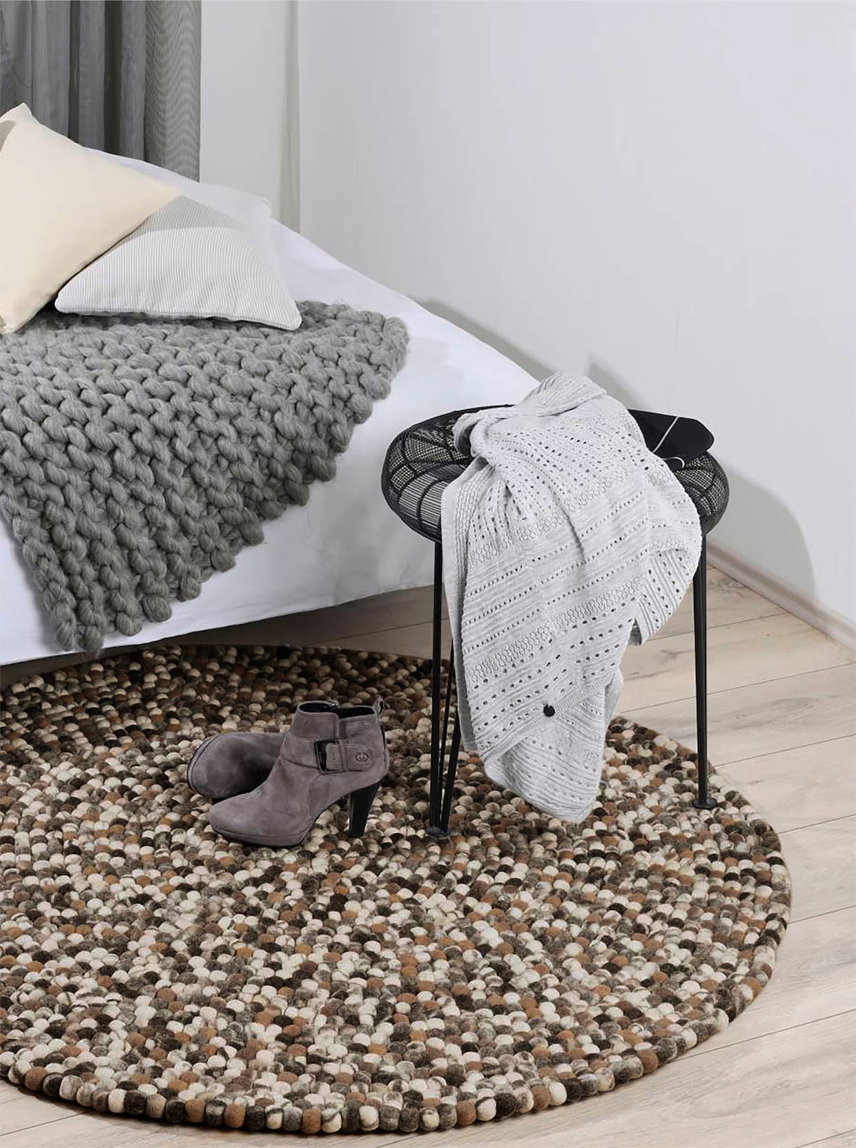 heine home Teppich - grau-ecru-meliert