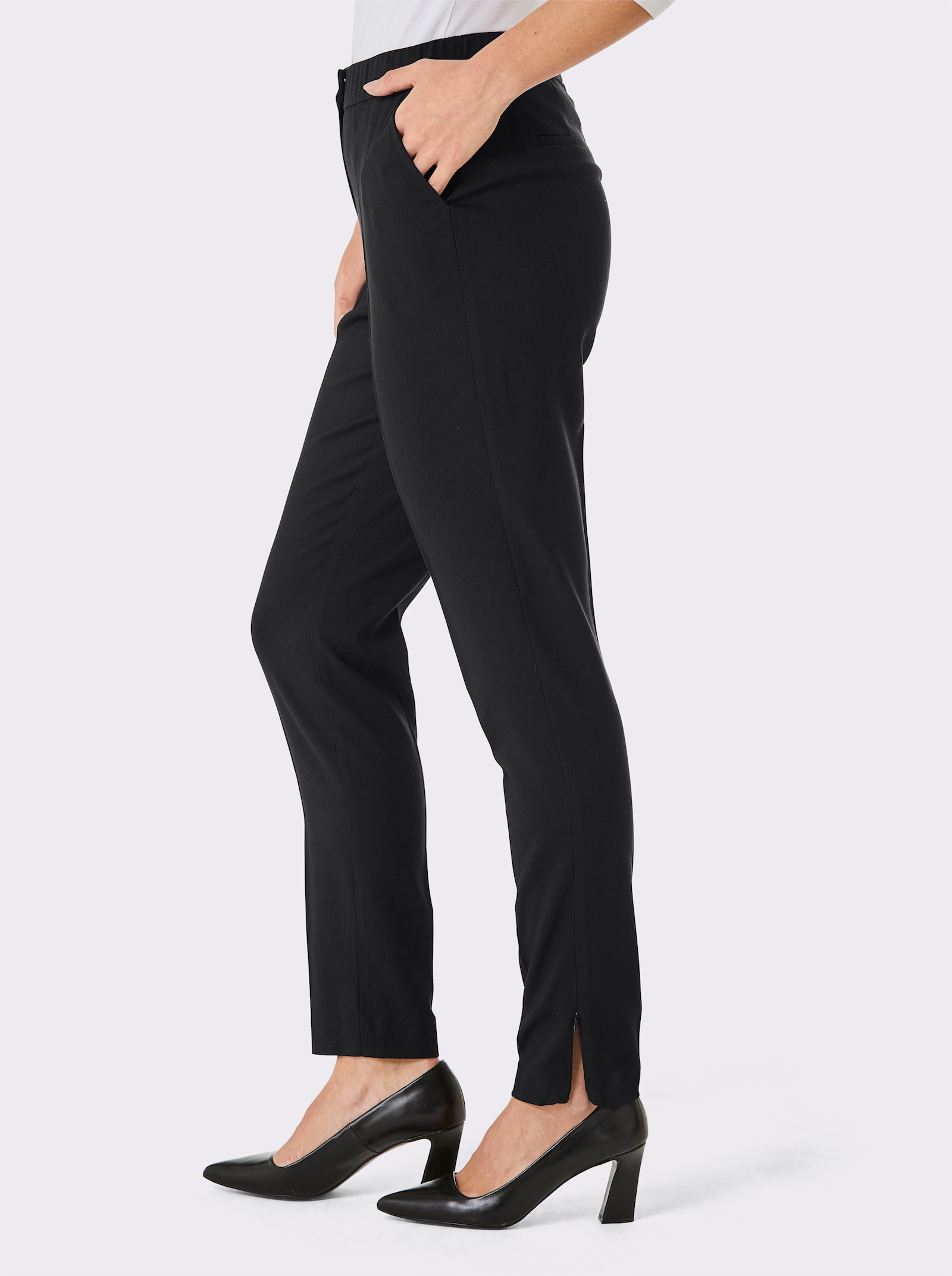 CREATION L PREMIUM Webhose in knitterarmer, bügelleichter Qualität - schwarz