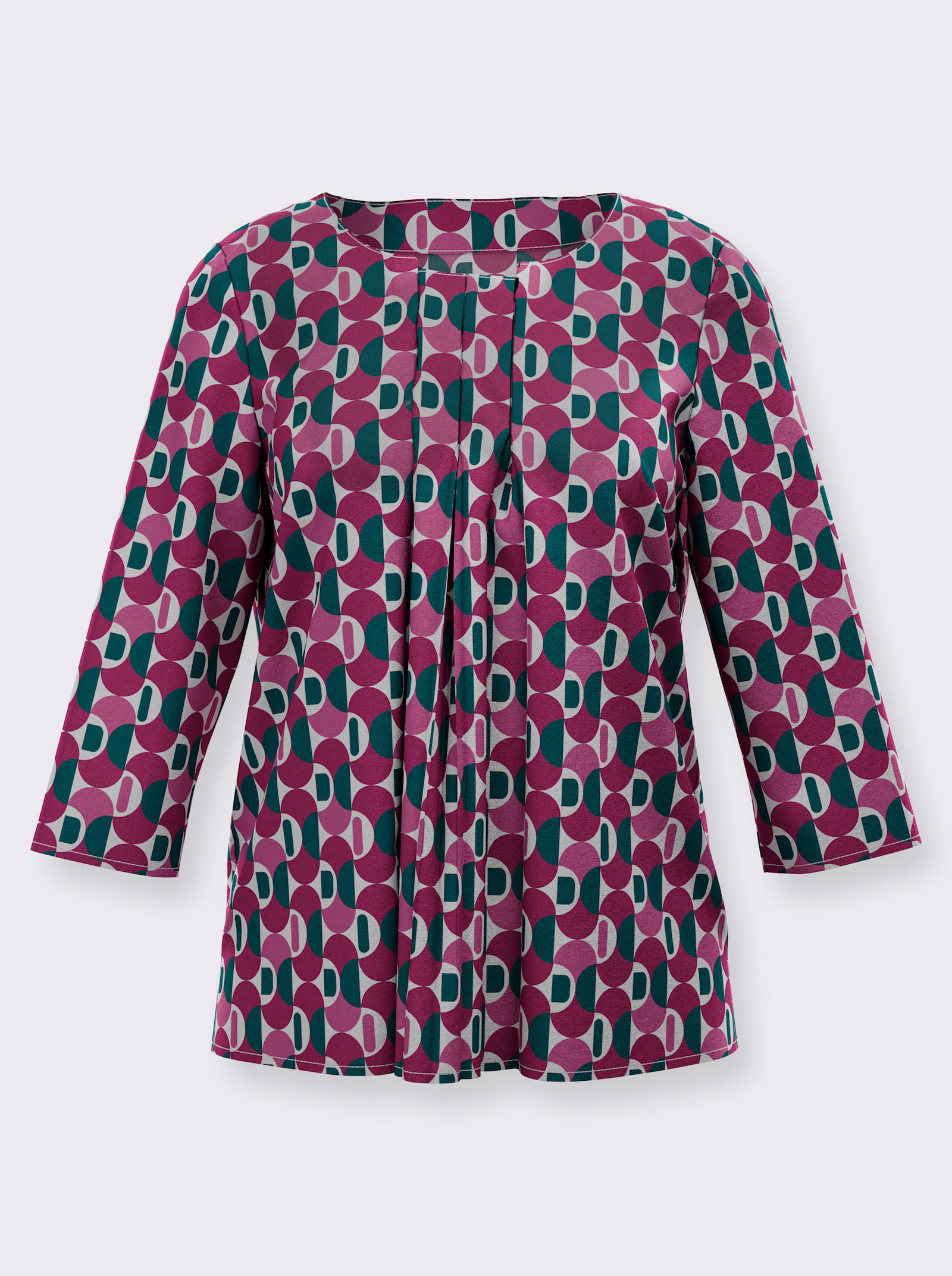 Druckbluse mit Seitenschlitzen - erika-malve-bedruckt