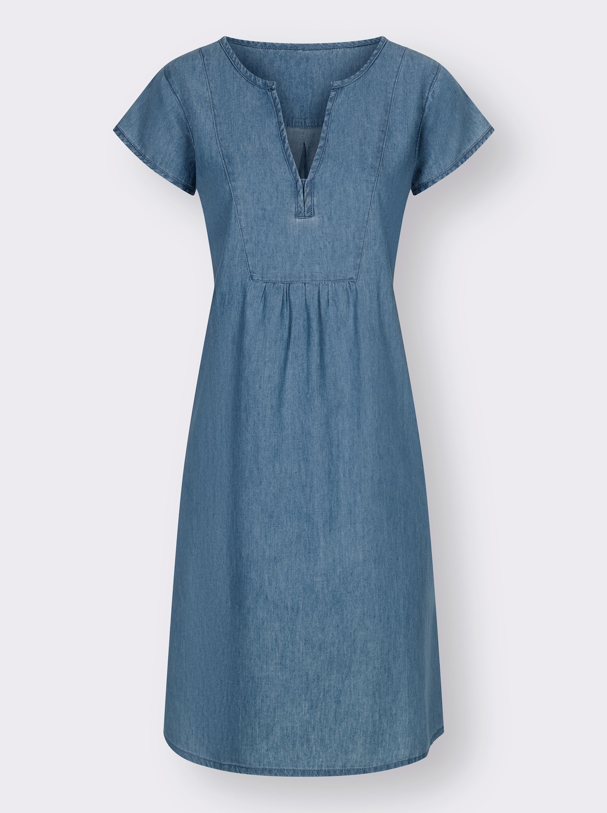 Džínové šaty - sepraná modrá stone