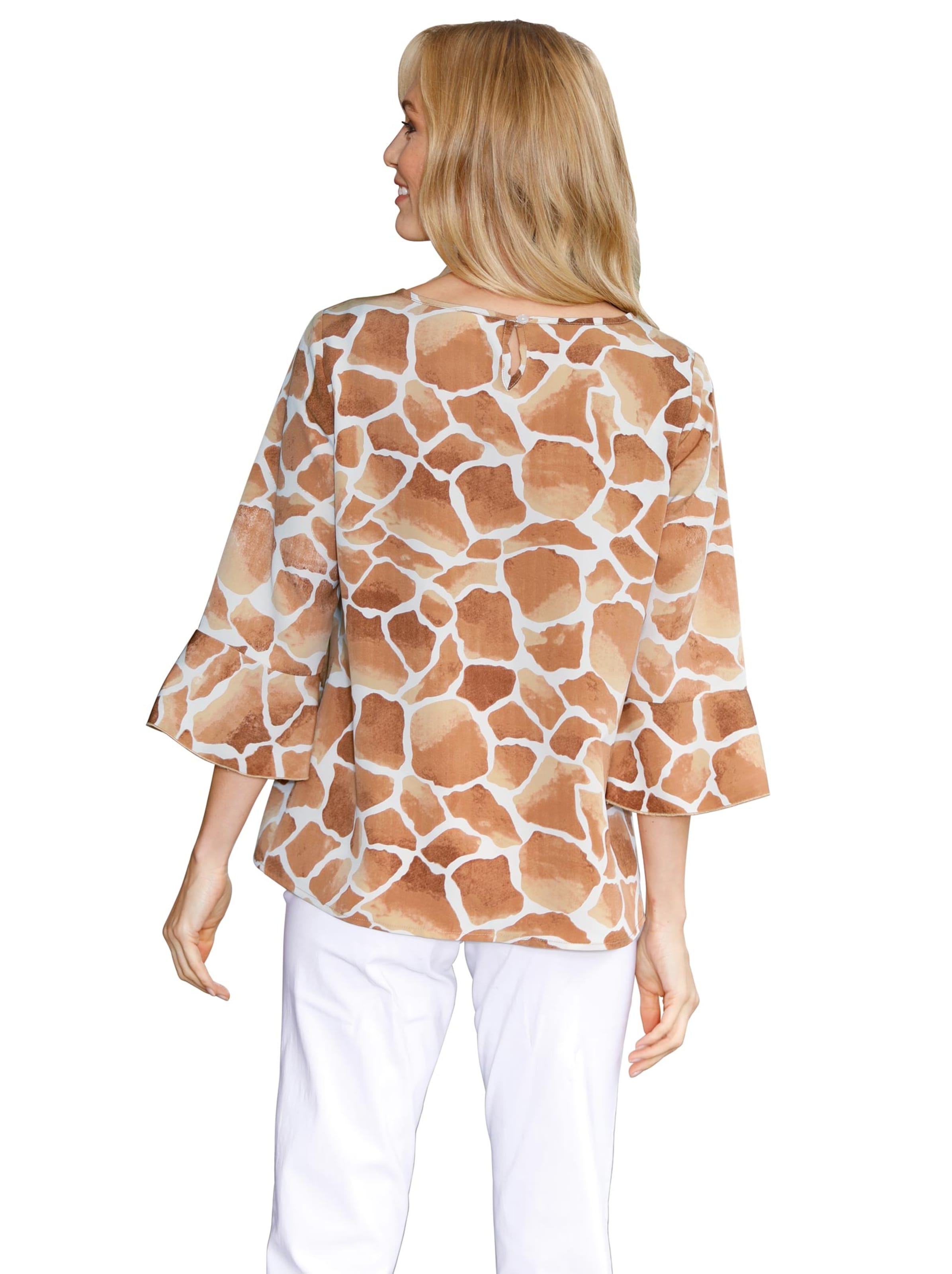Schlupfbluse - cognac-gemustert