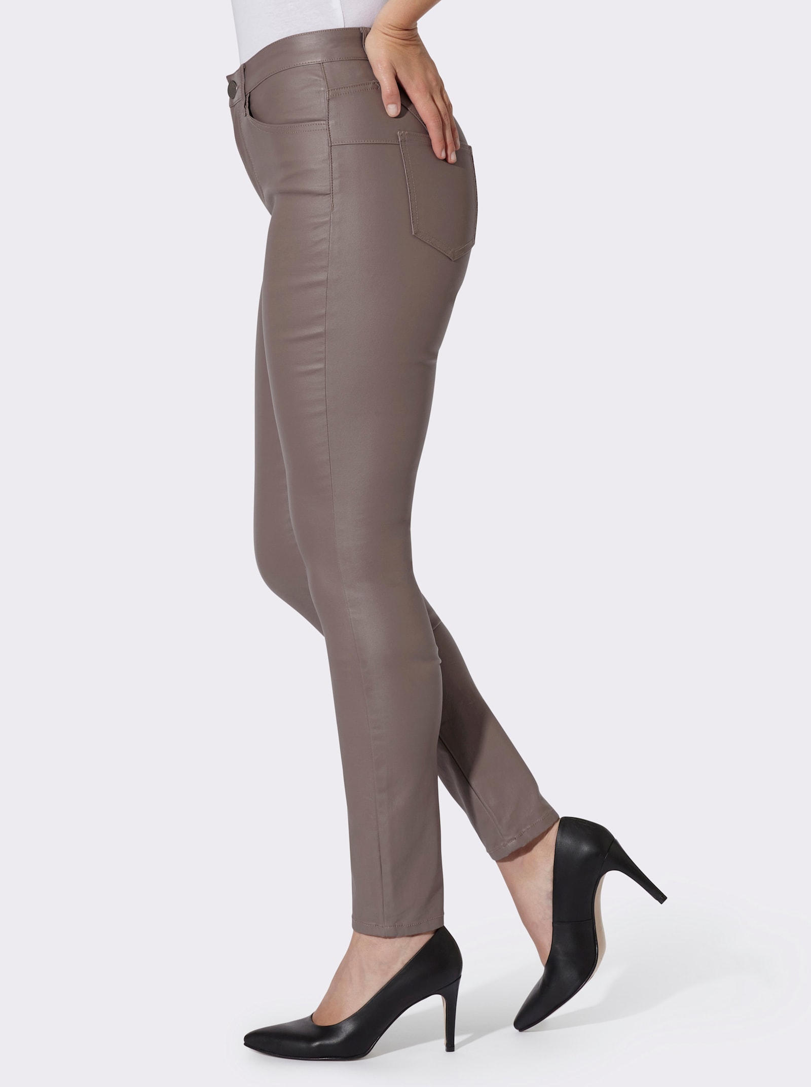 heine Pantalon effet ventre plat - taupe foncé