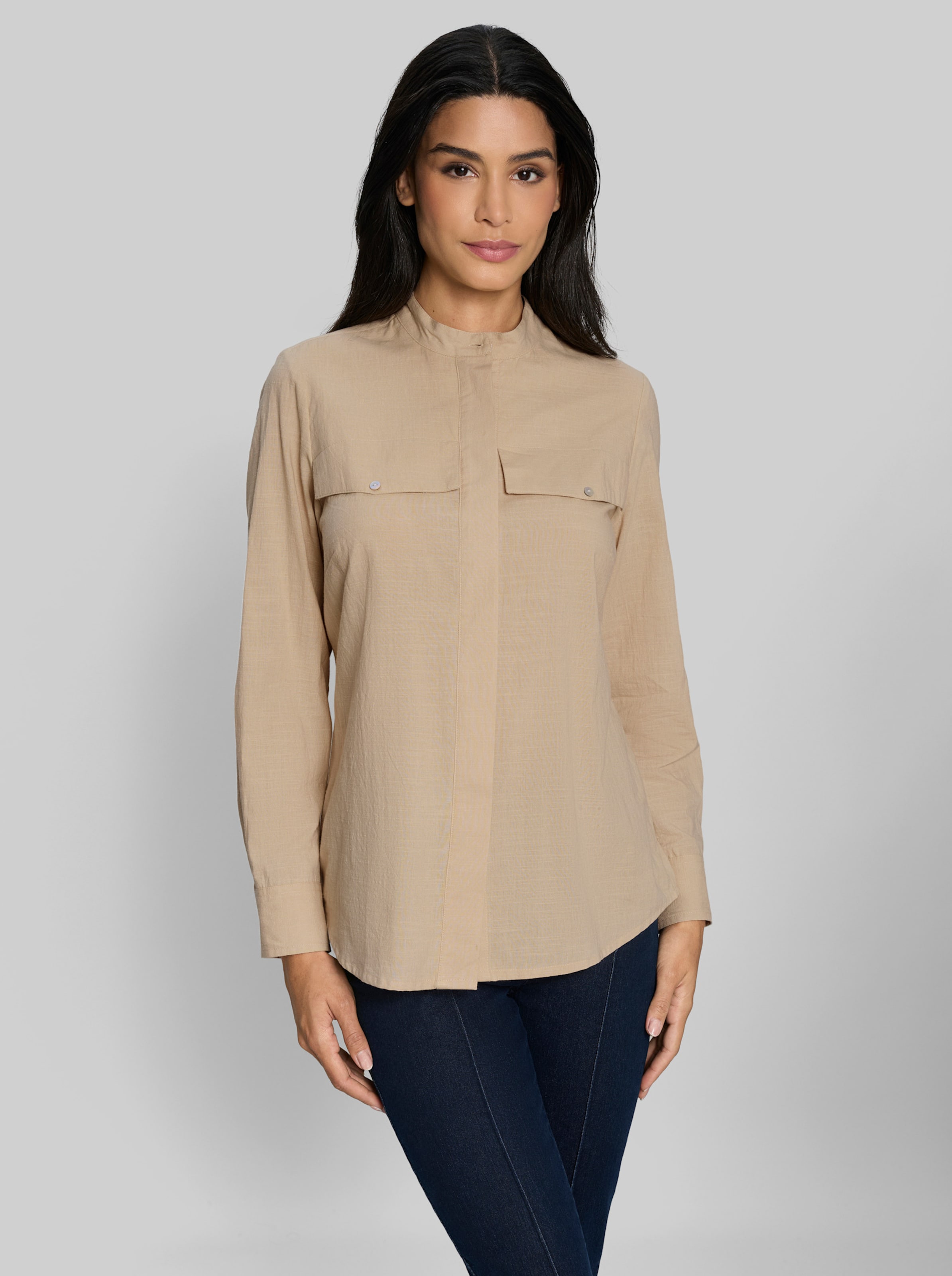 Bluse mit Stehkragen