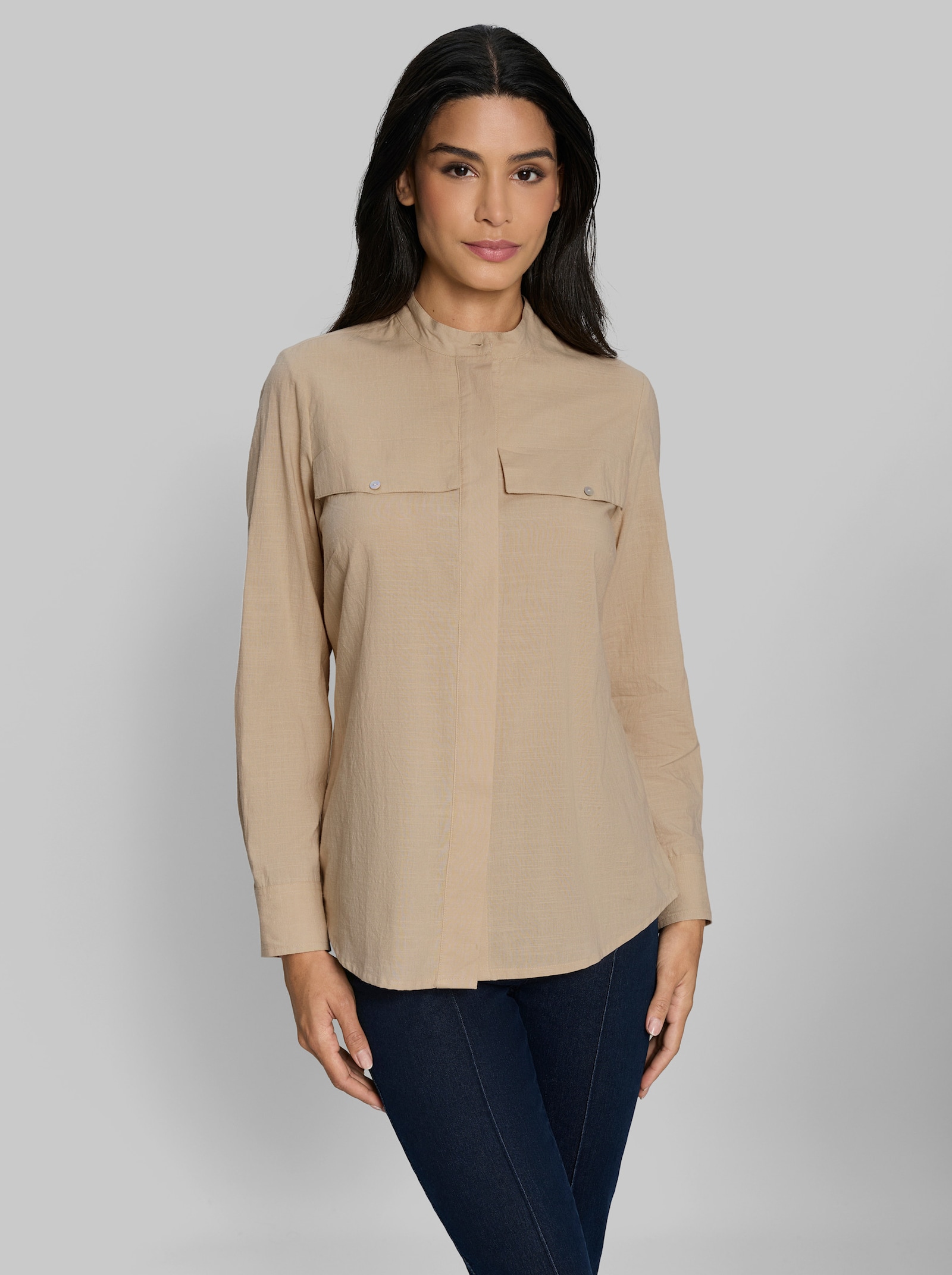 heine Bluse mit Stehkragen - beige